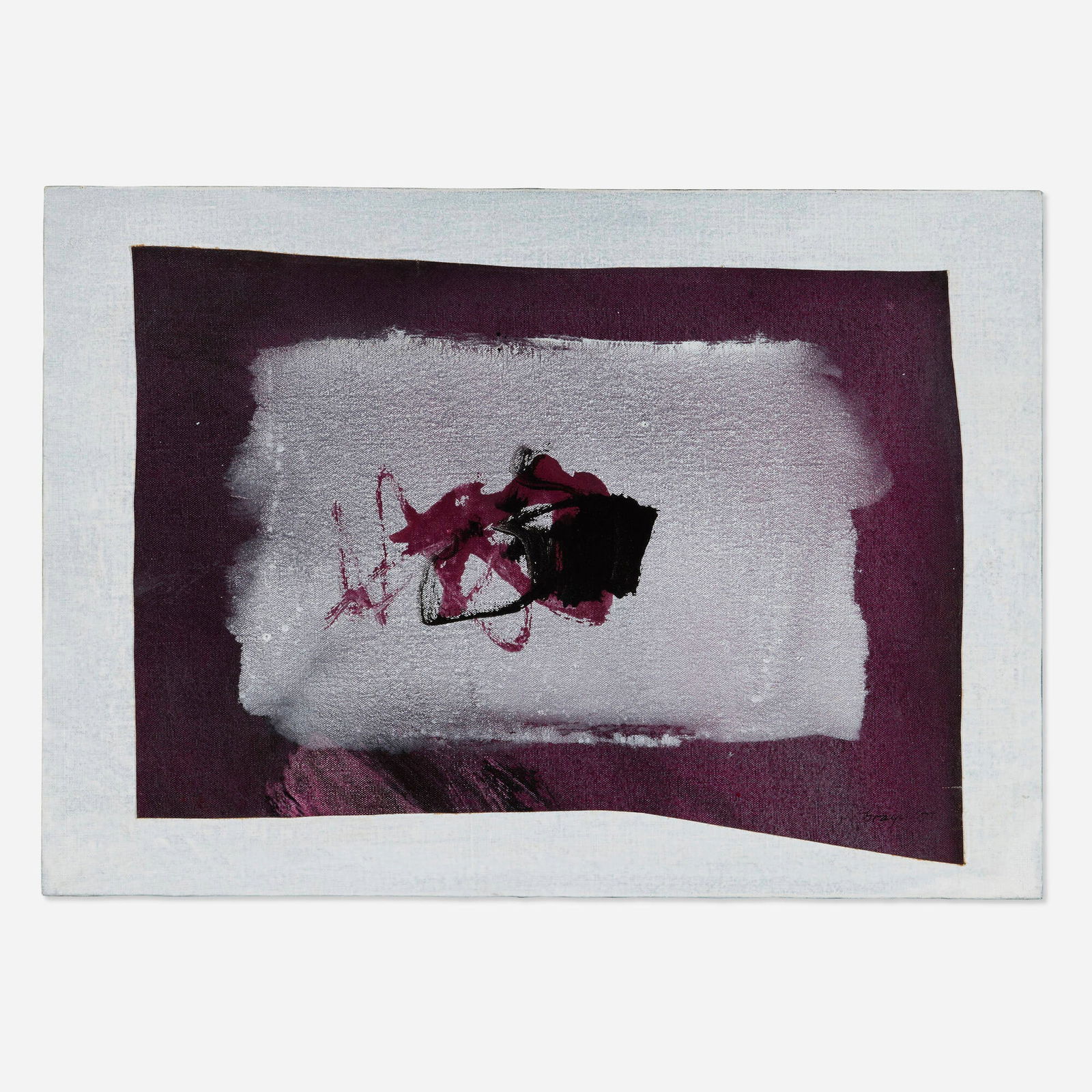 Cleve Gray, Untitled: Cleve Gray Untitled 1977acrylic on canvas laid to acrylic on canvas board 17.5 h x 24.5 w in (44 x 62 cm) Signed and dated to lower right 'Gray 77'. This work will ship fro