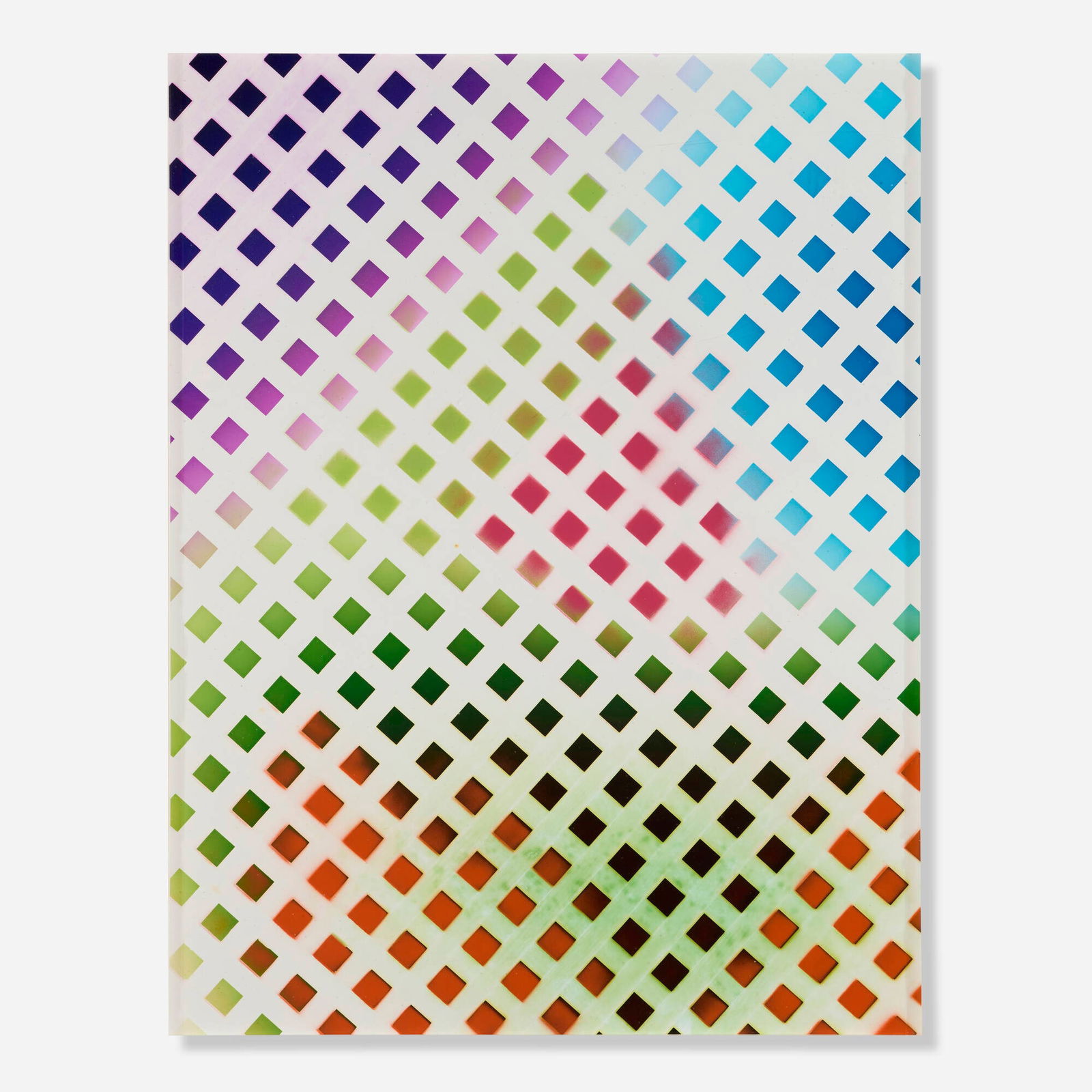 Sam Falls, Untitled (Painted Photograms, Lattice 62): Sam Falls Untitled (Painted Photograms, Lattice 62) 2013acrylic on C-print mounted to acrylic 39 h x 30 w in (99 x 76 cm) Provenance: Metro Pictures, New York | Private Collec