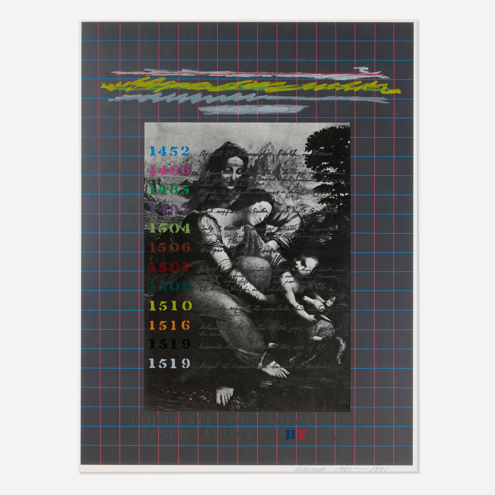 Shusaku Arakawa, Portrait of Mona Lisa (Splitting of Meaning) (1 of 3)