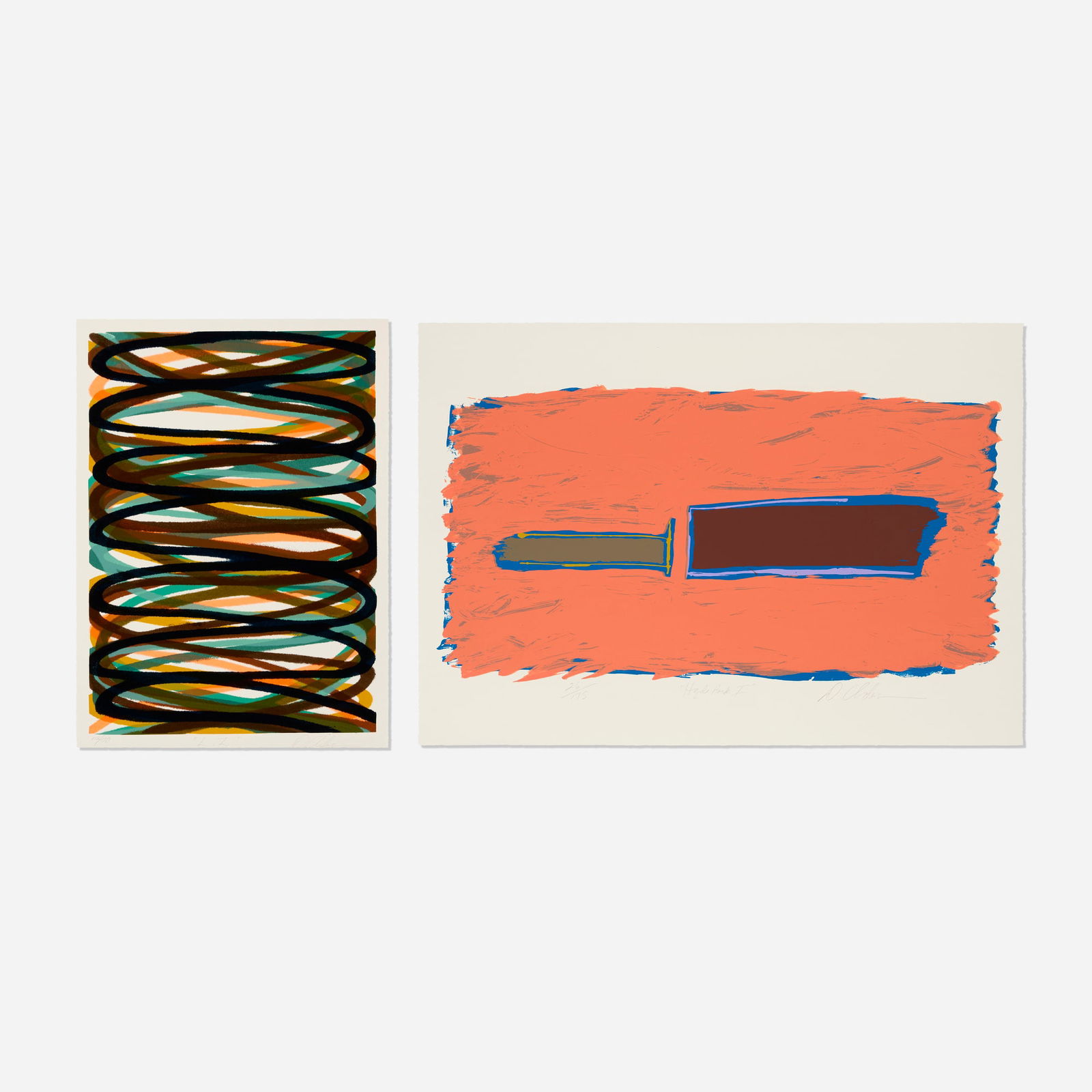 Dan Christensen, Hyde Park I; L.Z. (two works): Dan Christensen Hyde Park I; L.Z. (two works) 1978, c. 1981screenprint in colors 29.875 h x 21.875 w in (76 x 56 cm) 29.75 h x 42.25 w in (76 x 107 cm) Signed, titled and numbered to lower