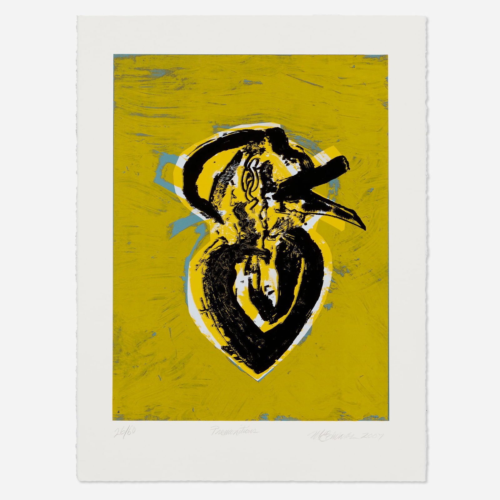 Melvin Edwards, Premonitions: Melvin Edwards Premonitions 2007screenprint in colors on Arches image: 23.75 h x 18.75 w in (60 x 48 cm) sheet: 30.125 h x 22.75 w in (77 x 58 cm) Signed, titled, dated and numbered to lowe