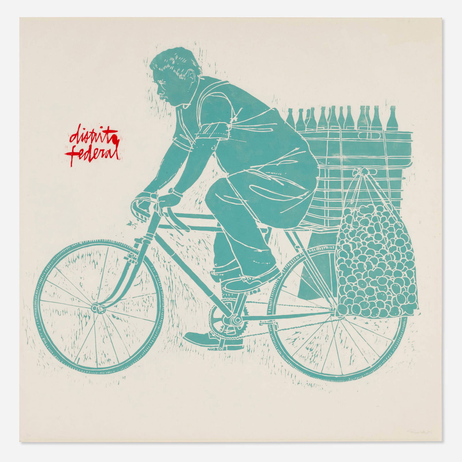 Evan Hecox, Distrito Federal: Evan Hecox Distrito Federal 20072-color woodcut print on Mulberry paper image: 30 h x 34.5 w in (76 x 88 cm) sight: 36.75 h x 36.75 w in (93 x 93 cm) Signed and numbered to lower edge '2/10