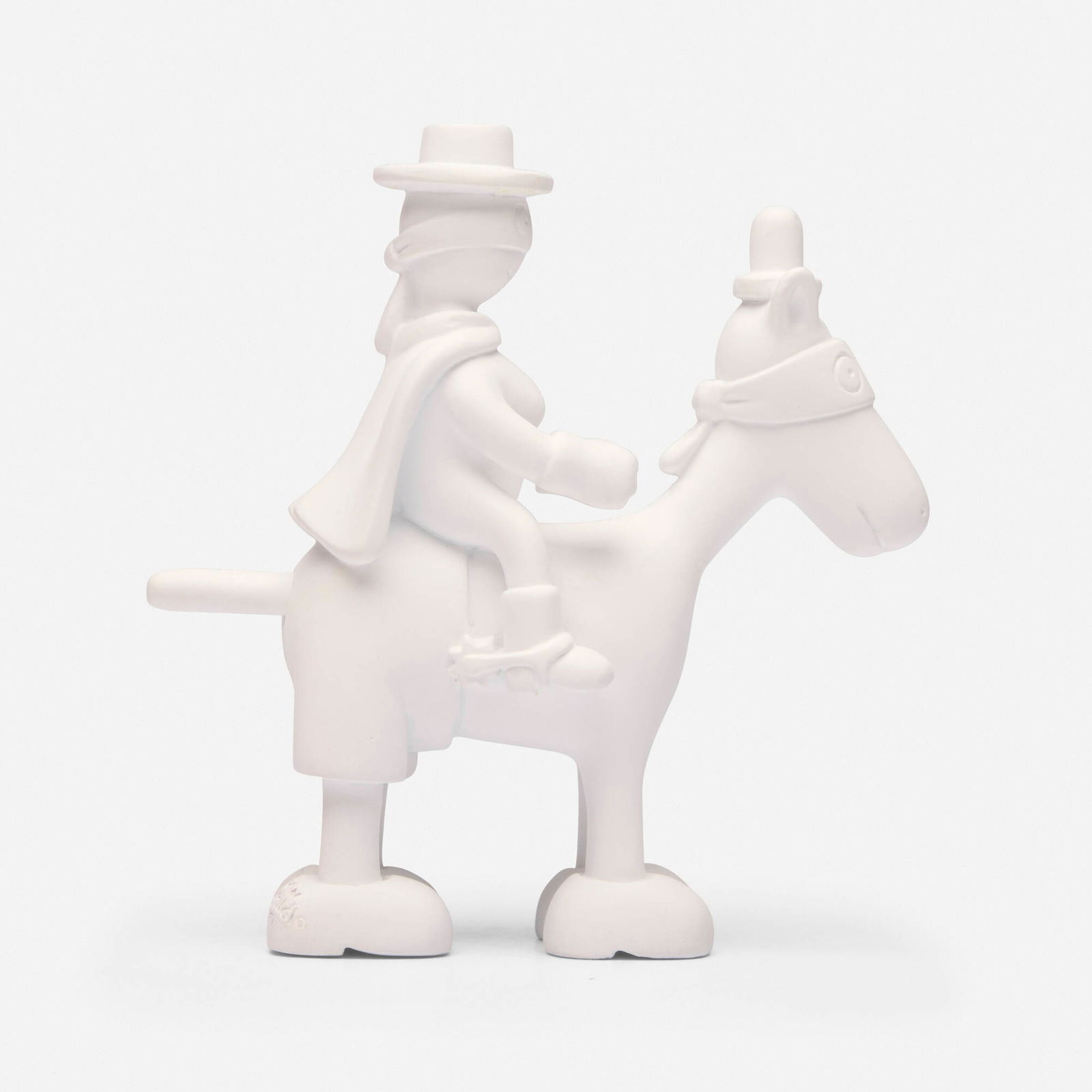 Tom Otterness, Horse and Rider Maquette: Tom Otterness Horse and Rider Maquette 2004resin 5.25 h x 5.25 w x 2 d in (13 x 13 x 5 cm) Incised signature and date to one foot '?Tom Otterness 2004'. This work is from the edition of unknow