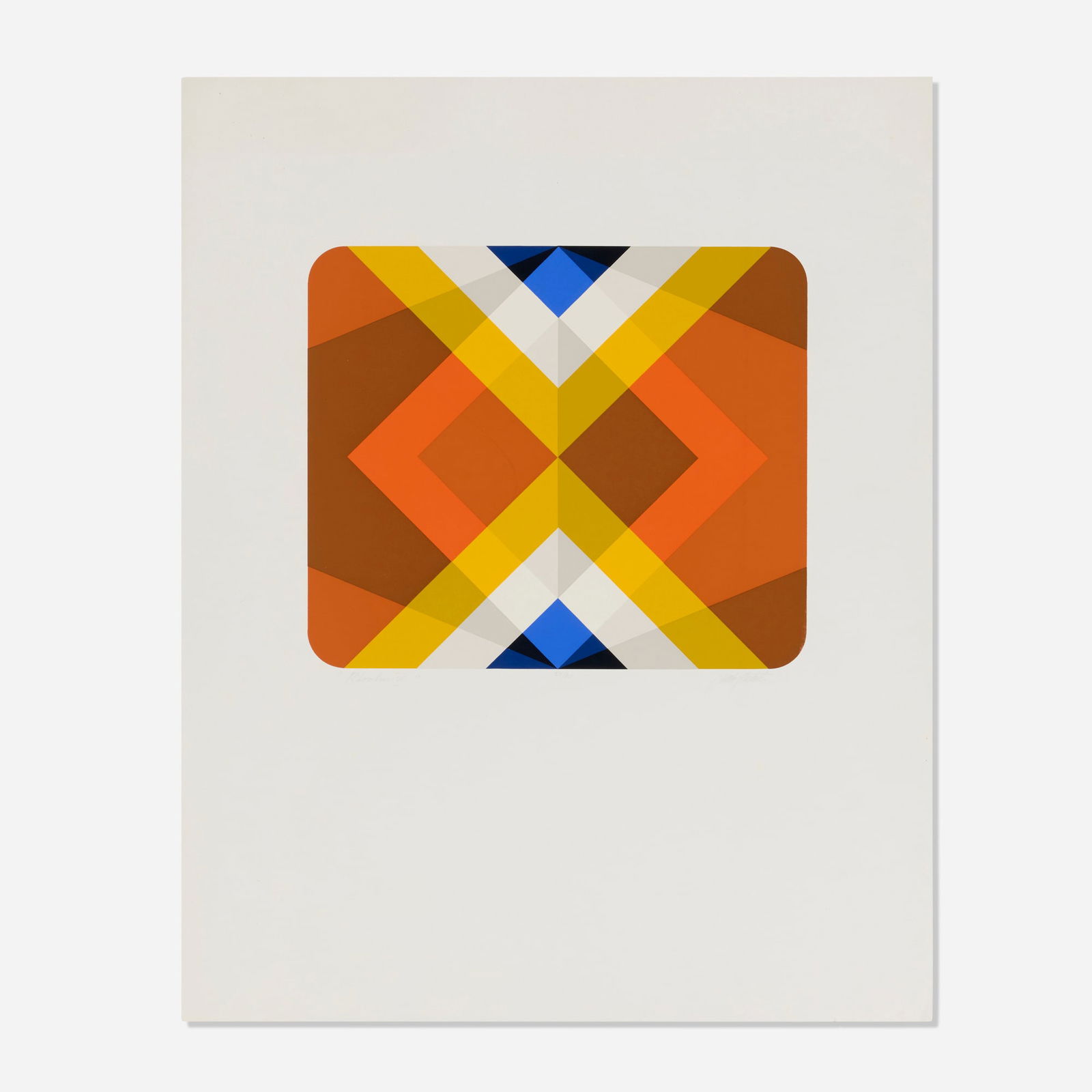 Marko Spalatin, Rombus VI: Marko Spalatin Rombus VI screenprint in colors image: 12.875 h x 15.125 w in (33 x 38 cm) sheet: 29 h x 23 w in (74 x 58 cm) Signed, titled and numbered to lower edge 'Rombus VI 52/80 Marko Spala