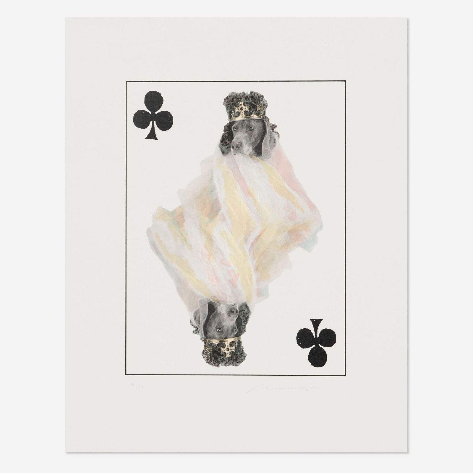 William Wegman, Untitled (from the Royal Flush: Clubs series) (1 of 2)