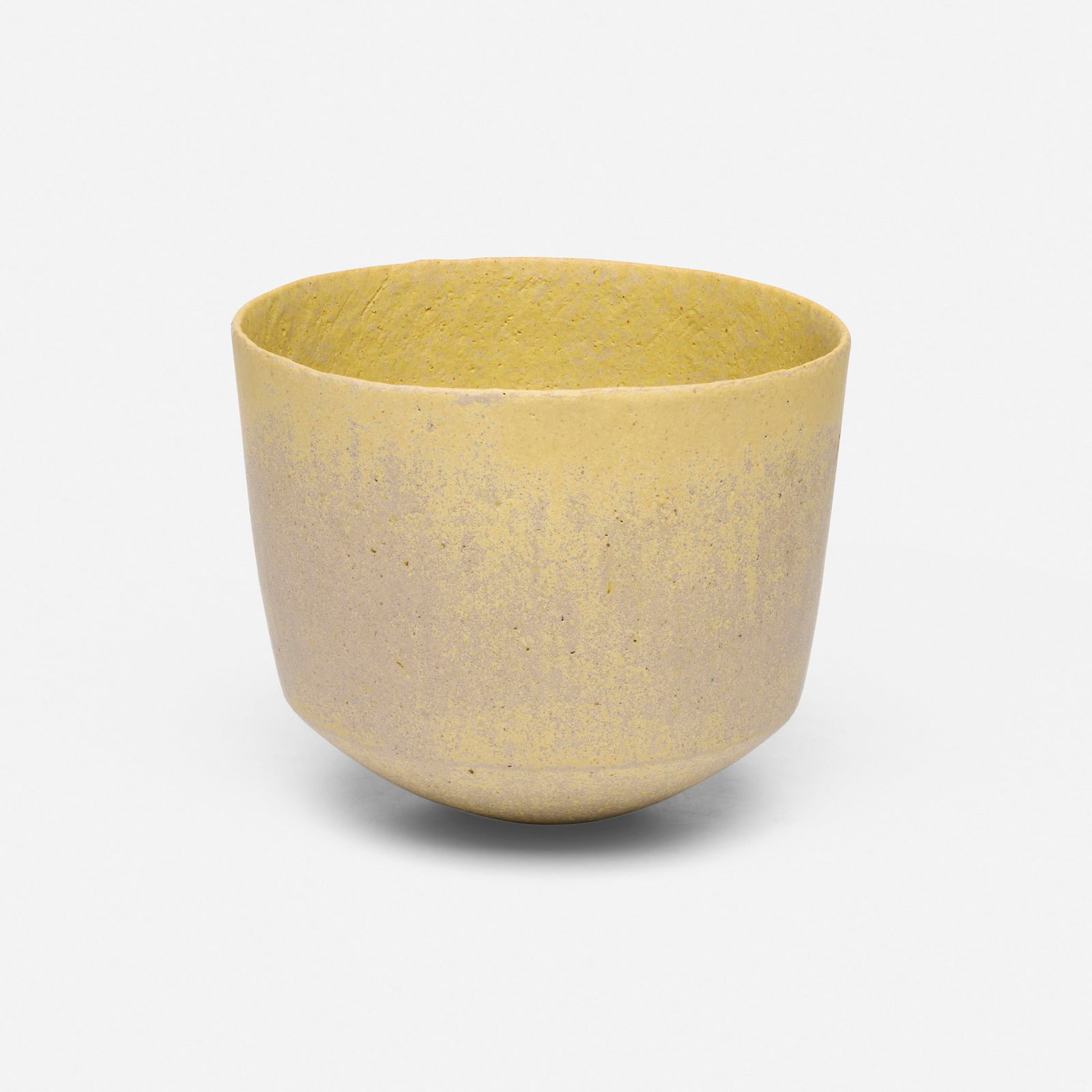 John Ward, Rounded Pot: John Ward Rounded Pot c. 1985glazed stoneware 6.5 h x 8 dia in (17 x 20 cm) Impressed artist's chop mark to underside 'JW'and partial gallery label 'Peter Dingley Stratford-on-Avon John Ward'.