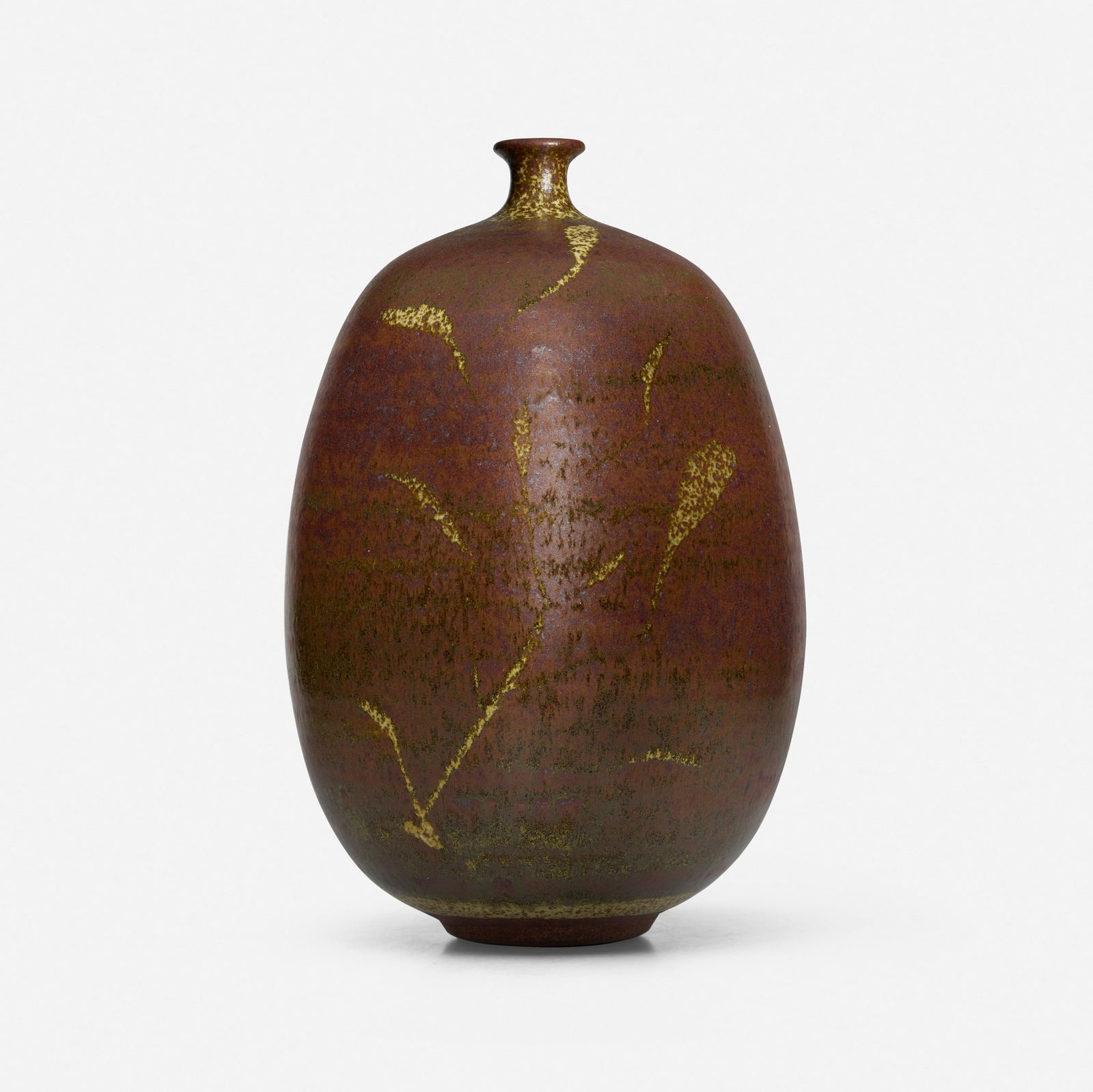 Peter Voulkos, Early and Large rice bottle: Peter Voulkos Early and Large rice bottle c. 1952glazed stoneware 15.75 h x 10 dia in (40 x 25 cm) Incised signature to underside 'Voulkos'. This work is registered in the Voulkos and Co. cata