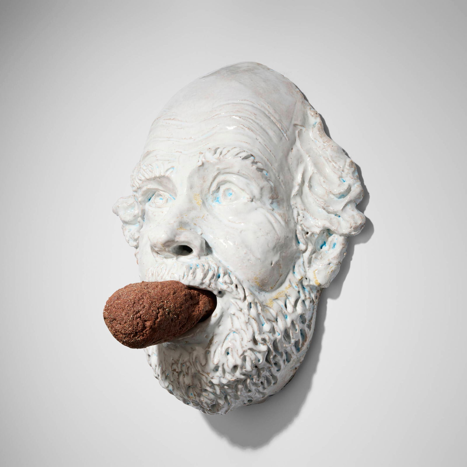 Robert Arneson, Ceramic Gag #2: Robert Arneson Ceramic Gag #2 1991glazed earthenware 13.5 h x 11.75 w x 7.5 d in (34 x 30 x 19 cm) Incised and glazed signature, title, date and number to underside 'Arneson 9-91 Ceramic Gag #