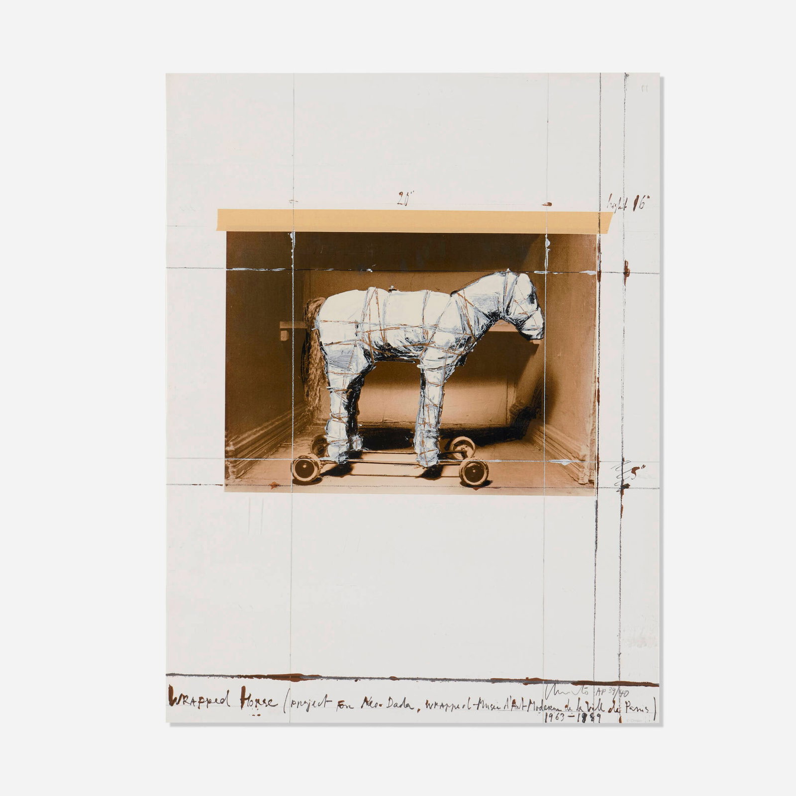 Christo, Wrapped Horse, Project for Neo-Dada, Wrapped (from the Kinderstern portfolio) (1 of 4)