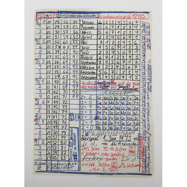 HANNE DARBOVEN (American, 1941-2009): Lithograph of numbers and words in a grid; "58160"; Initialed and titled; 11 5/8" x 8 3/8" (sheet)