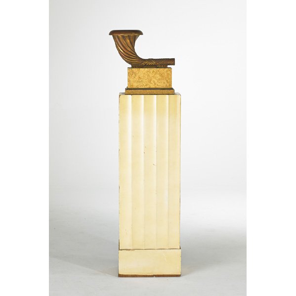 GROSFELD HOUSE: Floor lamp, USA, 1940s; Polychromed wood; Unmarked; 61" x 15" x 9 1/2"