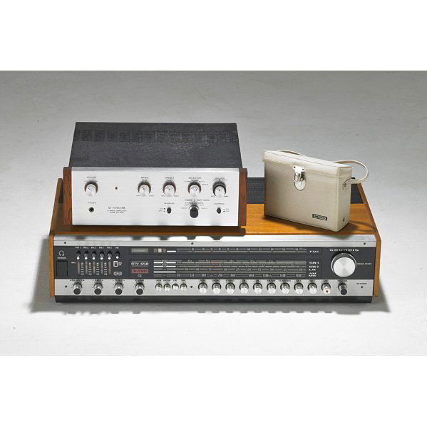 GRUNDIG; PIONEER: Grundig tuner and Pioneer receiver; Germany/USA; Grundig: 5 1/4" x 23 1/4" x 12"
