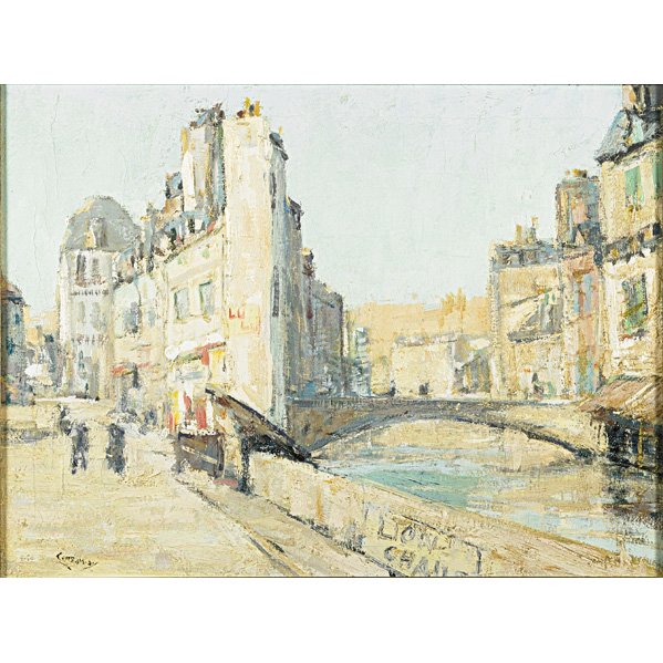 JAY HALL CONNAWAY (American, 1893-1970): Oil on canvas of a Breton cityscape (framed); Signed; 18" x 24" Artist: Connaway, Jay Hall