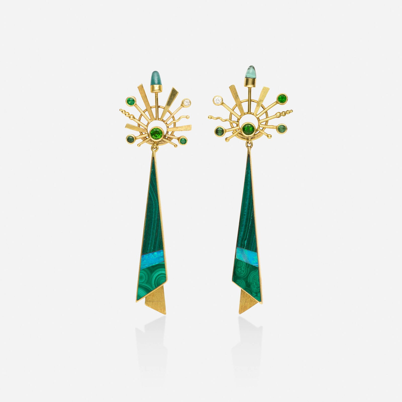 Jeff and Susan Wise, Multi-gem and gold earrings (1 of 4)