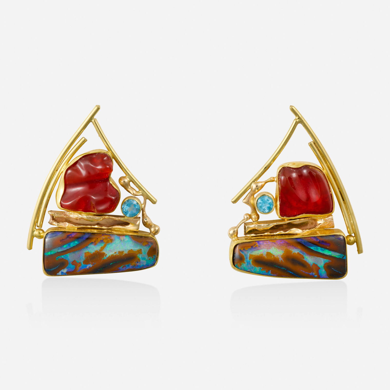 Jennifer Kalled, Multi-gem and gold earrings (1 of 2)