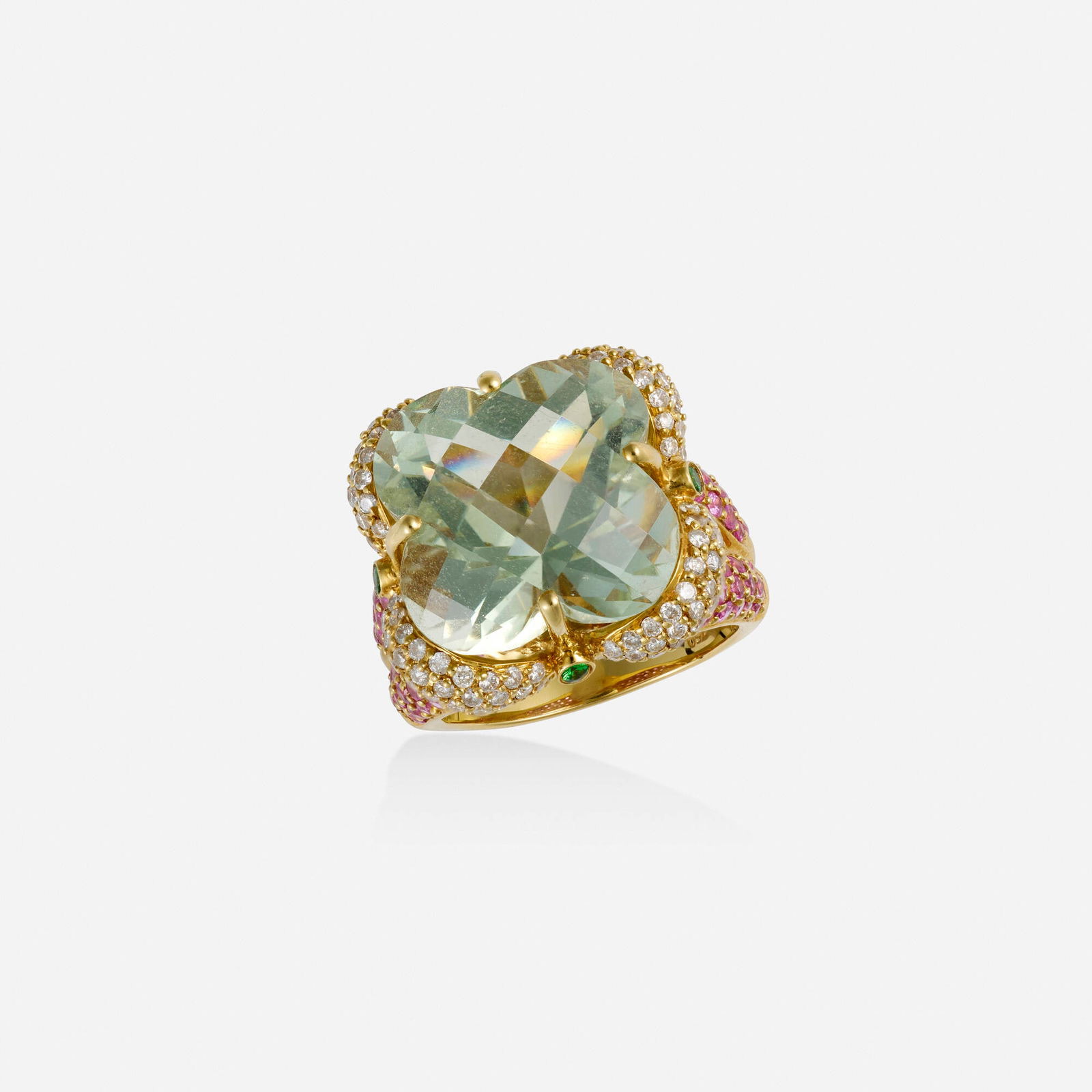 Multi-gem, diamond, and gold ring (1 of 1)