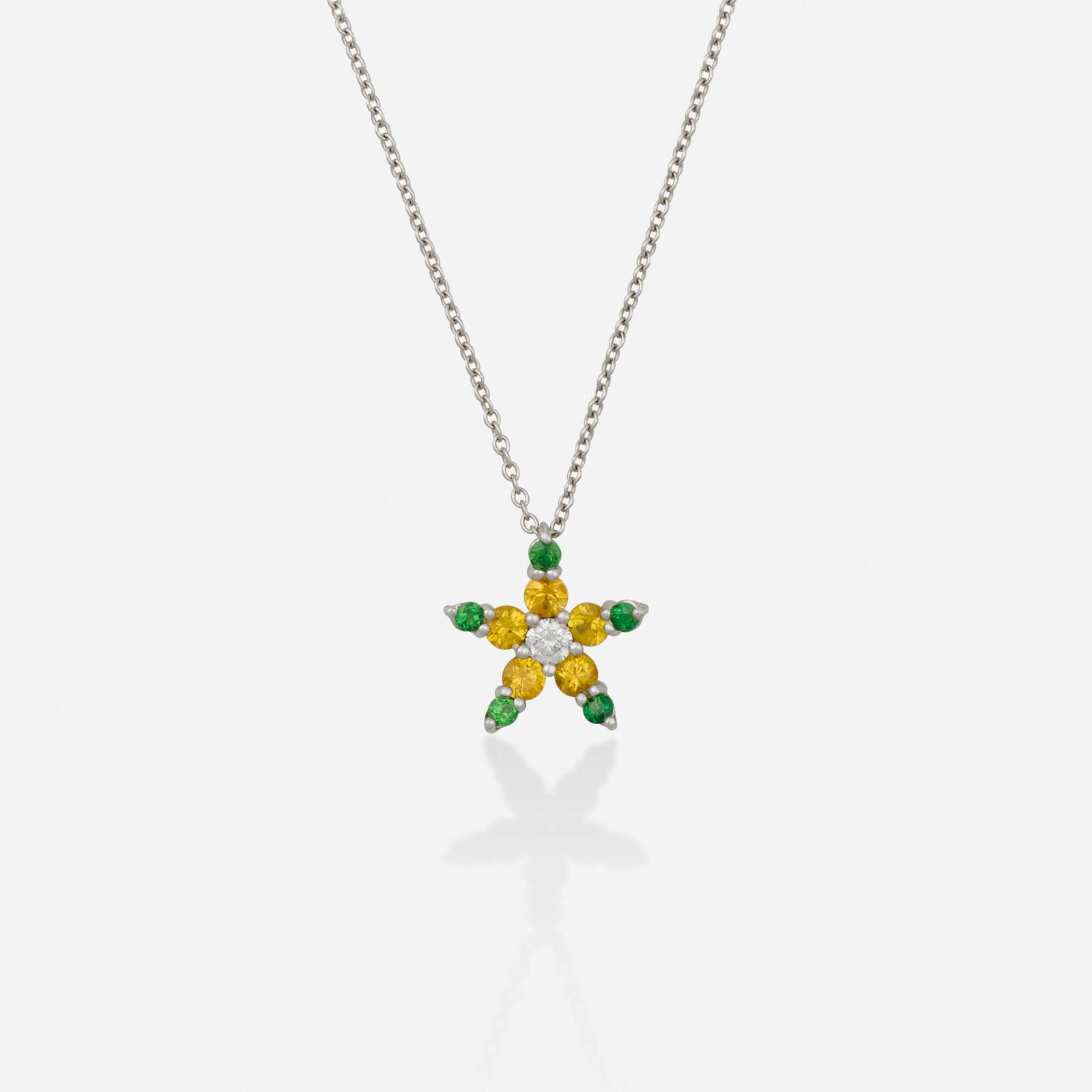 Italian, Multi-gem, diamond, and white gold necklace (1 of 1)