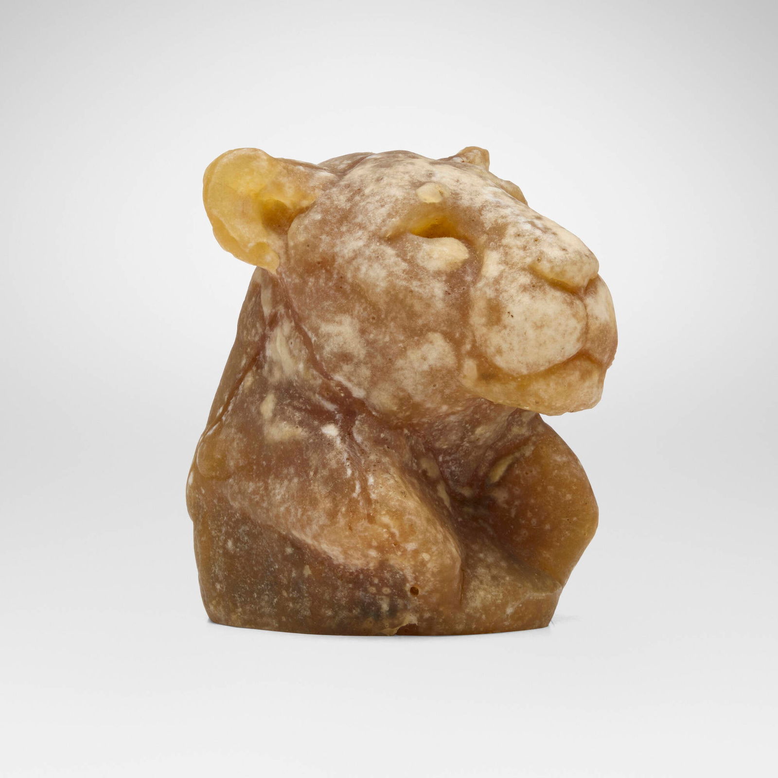Henri Cros, attribution, Lioness: Henri Cros, attribution Lioness France, c. 1900pate de verre 4.5 h x 3.5 w x 4.5 d in (11 x 9 x 11 cm) This work will ship from Lambertville, New Jersey.
