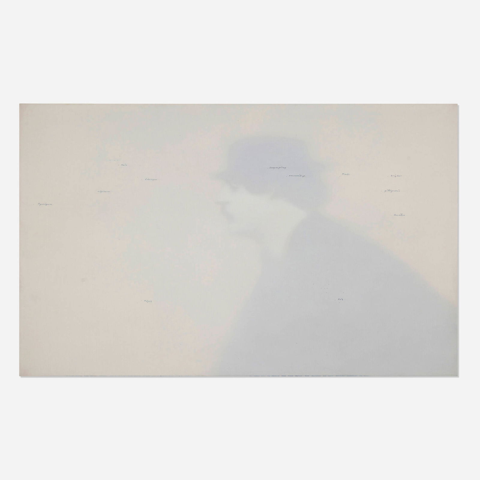 Thomas Chimes, Ruler of the World: Thomas Chimes Ruler of the World 1989oil on wood panel 30 h x 48 w in (76 x 122 cm) Signed and dated to verso 'Chimes 1989'. Provenance: Locks Gallery, Philadelphia | A