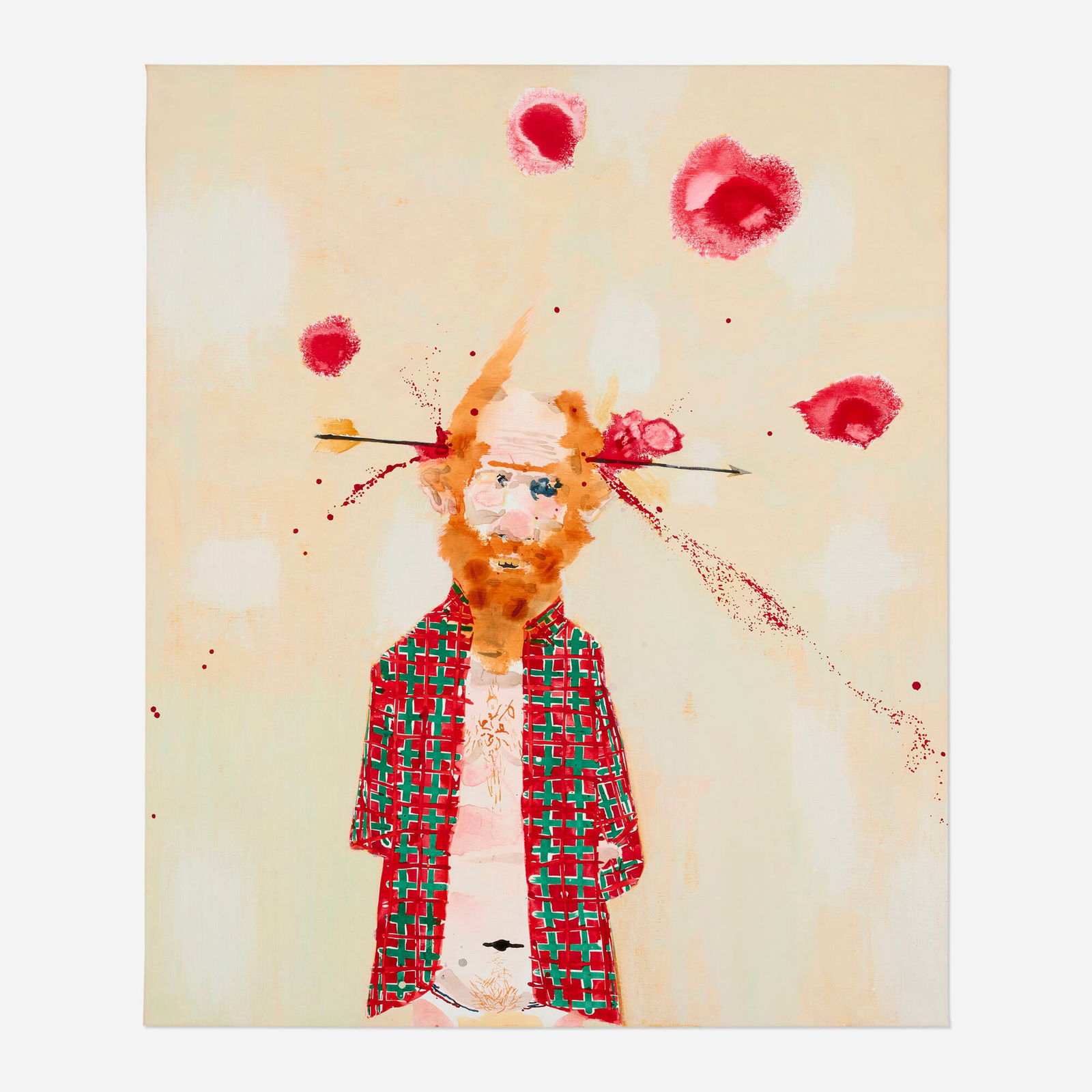 Barnaby Furnas, Funny Man: Barnaby Furnas Funny Man 2004mixed media on linen 35.75 h x 30 w in (91 x 76 cm) Signed, titled, dated and inscribed to verso 'Funny Man 9/04 Barnaby Furnas New York'. Provenanc