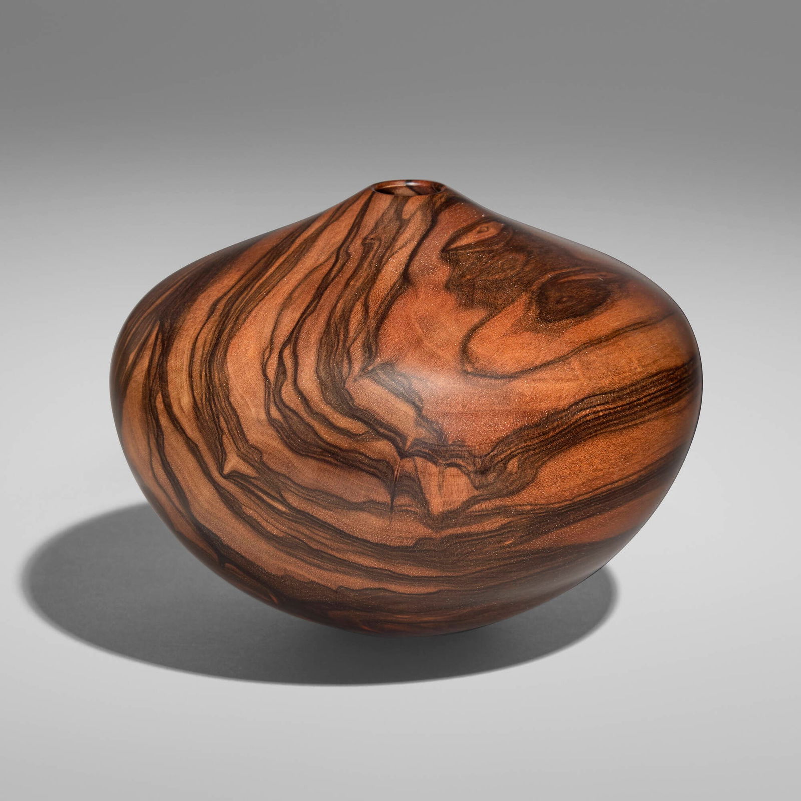 David Ellsworth, Untitled (Vessel): David Ellsworth Untitled (Vessel) 1996macassar ebony 4.5 h x 5.75 dia in (11 x 15 cm) Incised signature, date and wood type to underside '1996 Ellsworth Macassar Ebony'. Provena