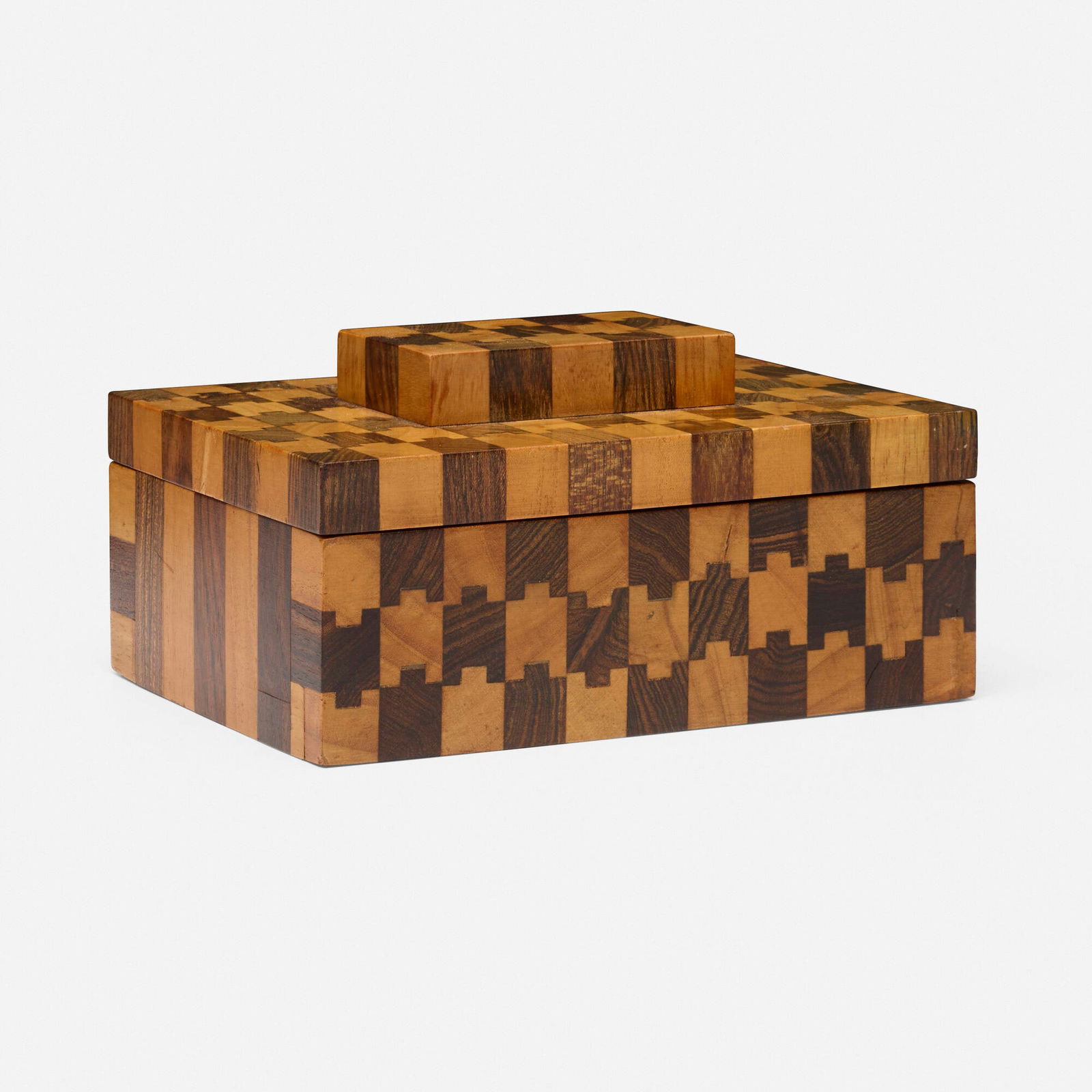 Don Shoemaker, Box: Don Shoemaker Box Senalc. 1955rosewood, mahogany 4 h x 7.25 w x 5.5 d in (10 x 18 x 14 cm) Paper manufacturer's label to underside 'Senal SA Hecho en Mexico'. Provenance:<