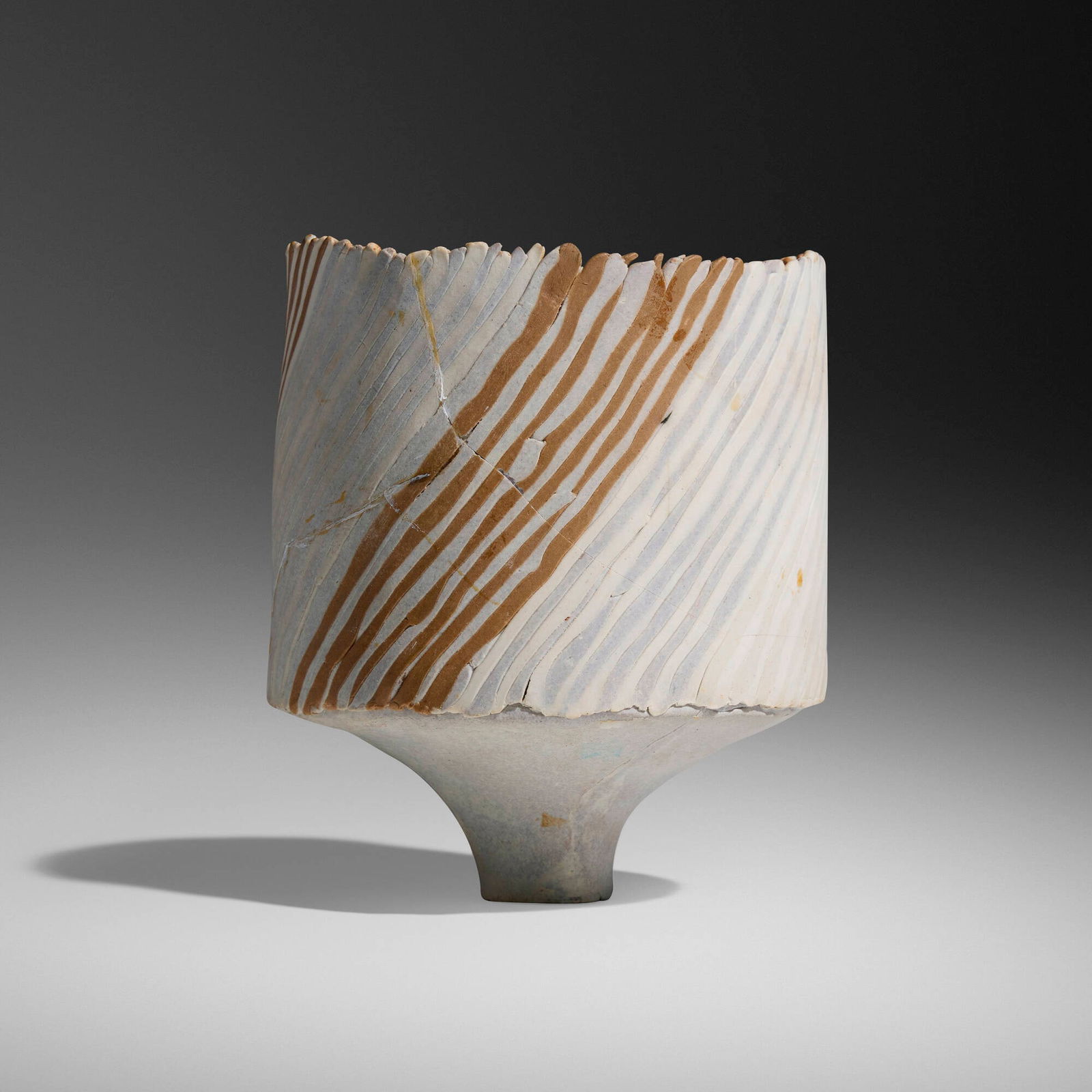 Ruth Duckworth, Untitled: Ruth Duckworth Untitled c. 1990porcelain 6.25 h x 5 dia in (16 x 13 cm) Signed to underside 'R'. This work will ship from Chicago, Illinois.