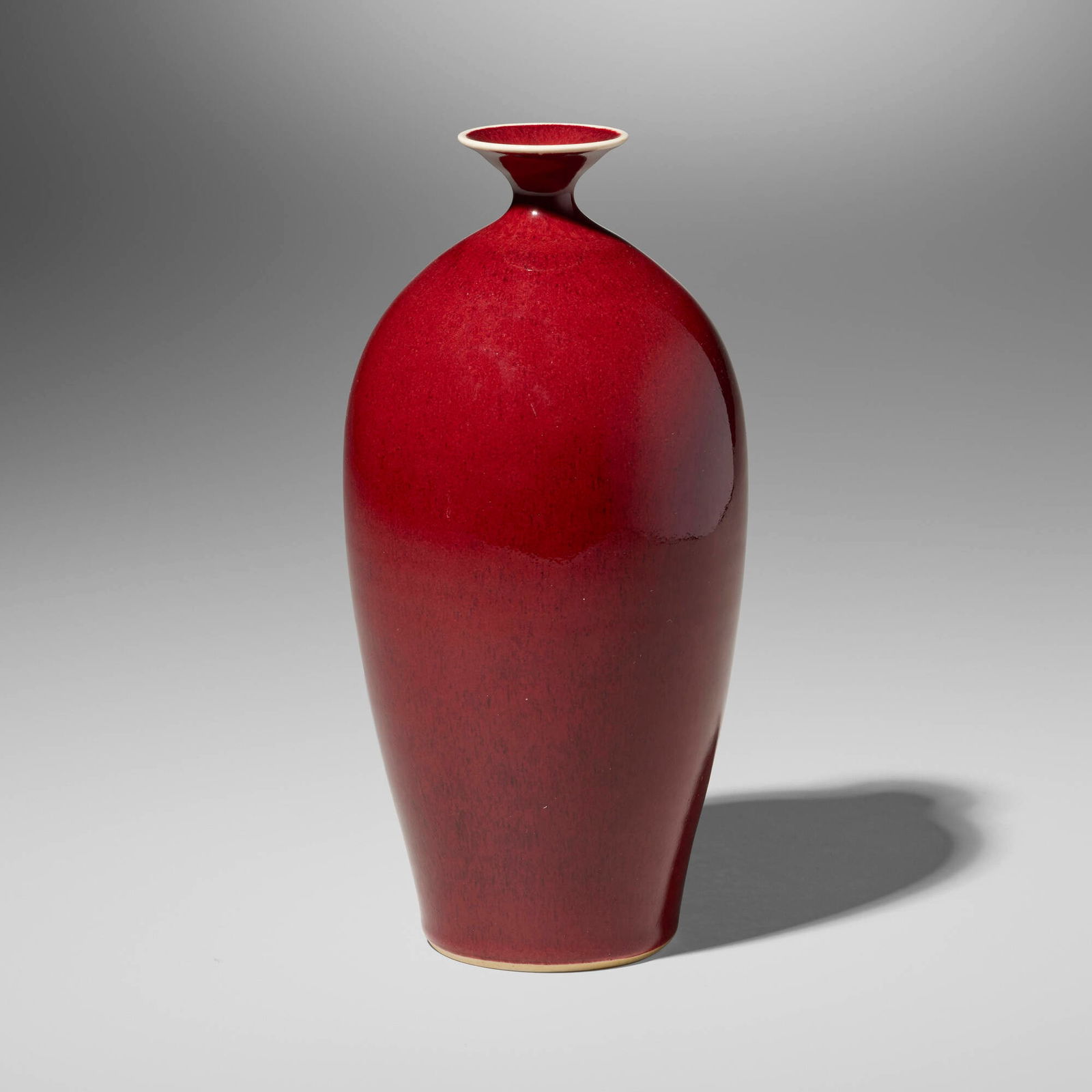 Brother Thomas Bezanson, Vase: Brother Thomas Bezanson Vase after 1985copper red-glazed porcelain 9.75 h x 4.75 dia in (25 x 12 cm) Incised signature and inscription to underside 'Benedictine Monks Weston Vermont' with icht