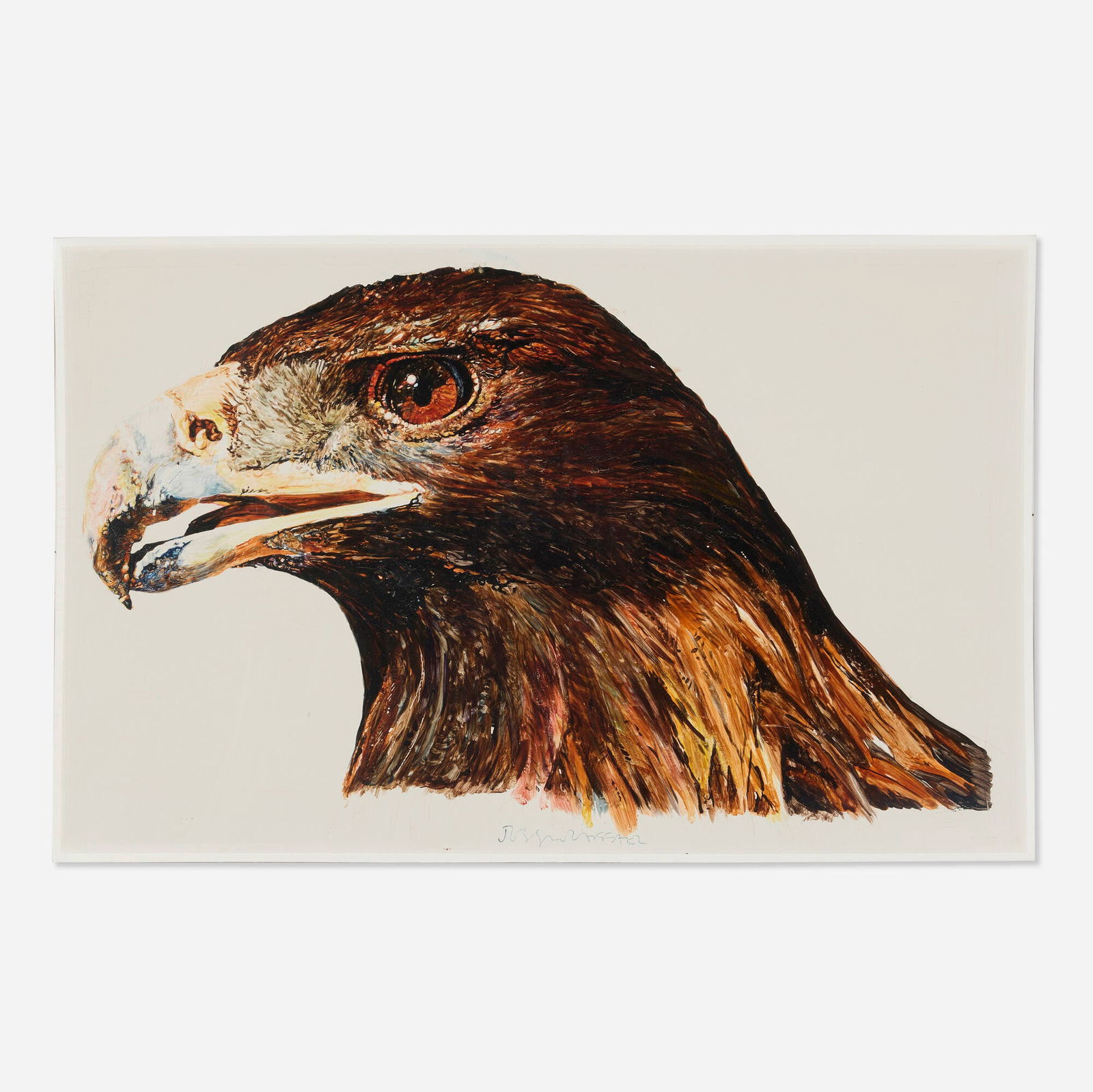 Joseph Raffael, Eagle: Joseph Raffael Eagle 1972graphite and watercolor on illustration board sight: 13.375 h x 21.25 w in (34 x 54 cm) Signed to lower edge 'Joseph Raffael'. Provenance: Nanc