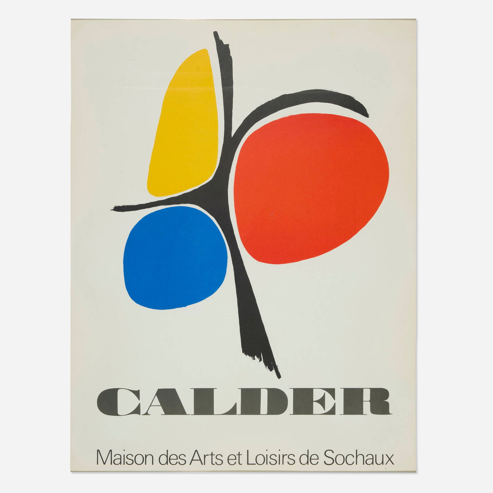 After Alexander Calder, Calder, Maison des Arts et Loisirs de Sochaux poster: After Alexander Calder Calder, Maison des Arts et Loisirs de Sochaux poster 1971lithograph in colors 27.75 h x 21 w in (70 x 53 cm) This work was published for the exhibition Calder hel
