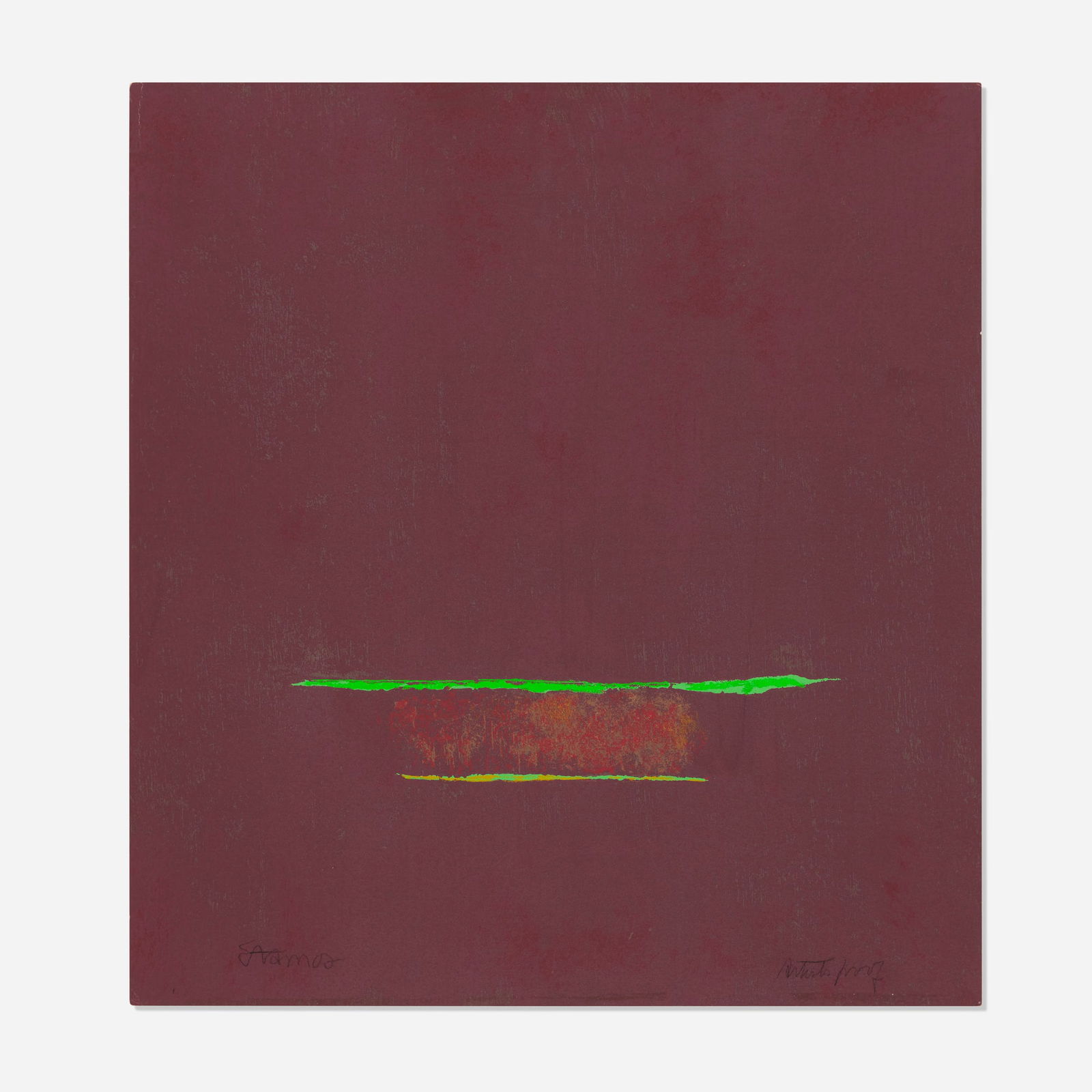 Theodoros Stamos, Infinity Field (from the Lefkada Series A): Theodoros Stamos Infinity Field (from the Lefkada Series A) screenprint in colors 11.375 h x 20.75 w in (29 x 53 cm) Signed and numbered to lower edge 'Stamos Artists Proof'. Signed, titled and numb