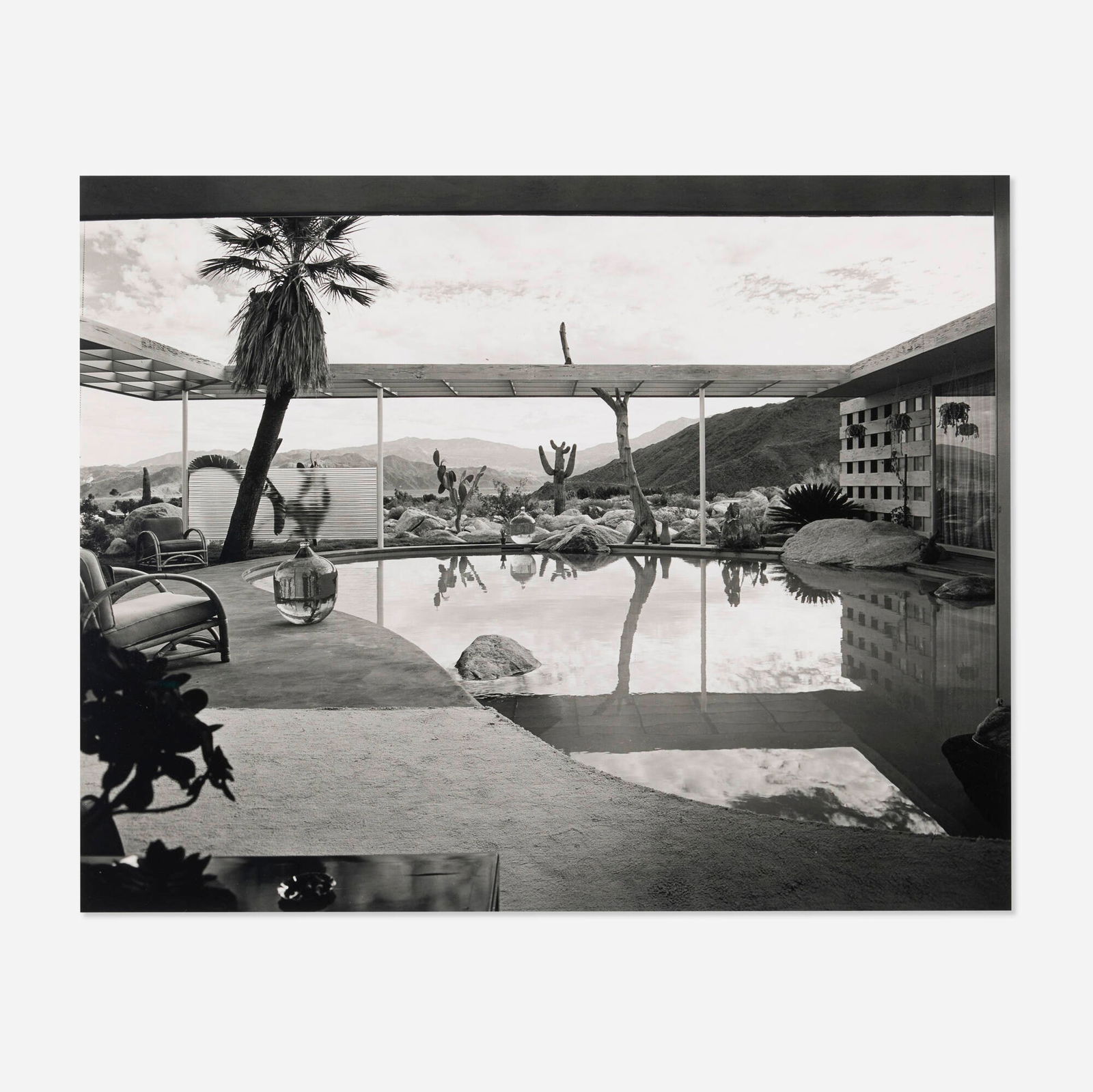 Julius Shulman, Raymond Lowey House, Palm Springs: Julius Shulman Raymond Lowey House, Palm Springs 1947 / printed latergelatin silver print image: 16 h x 20 w in (41 x 51 cm) sheet: 20 h x 24 w in (51 x 61 cm) Signed to margin 'Julius Shul