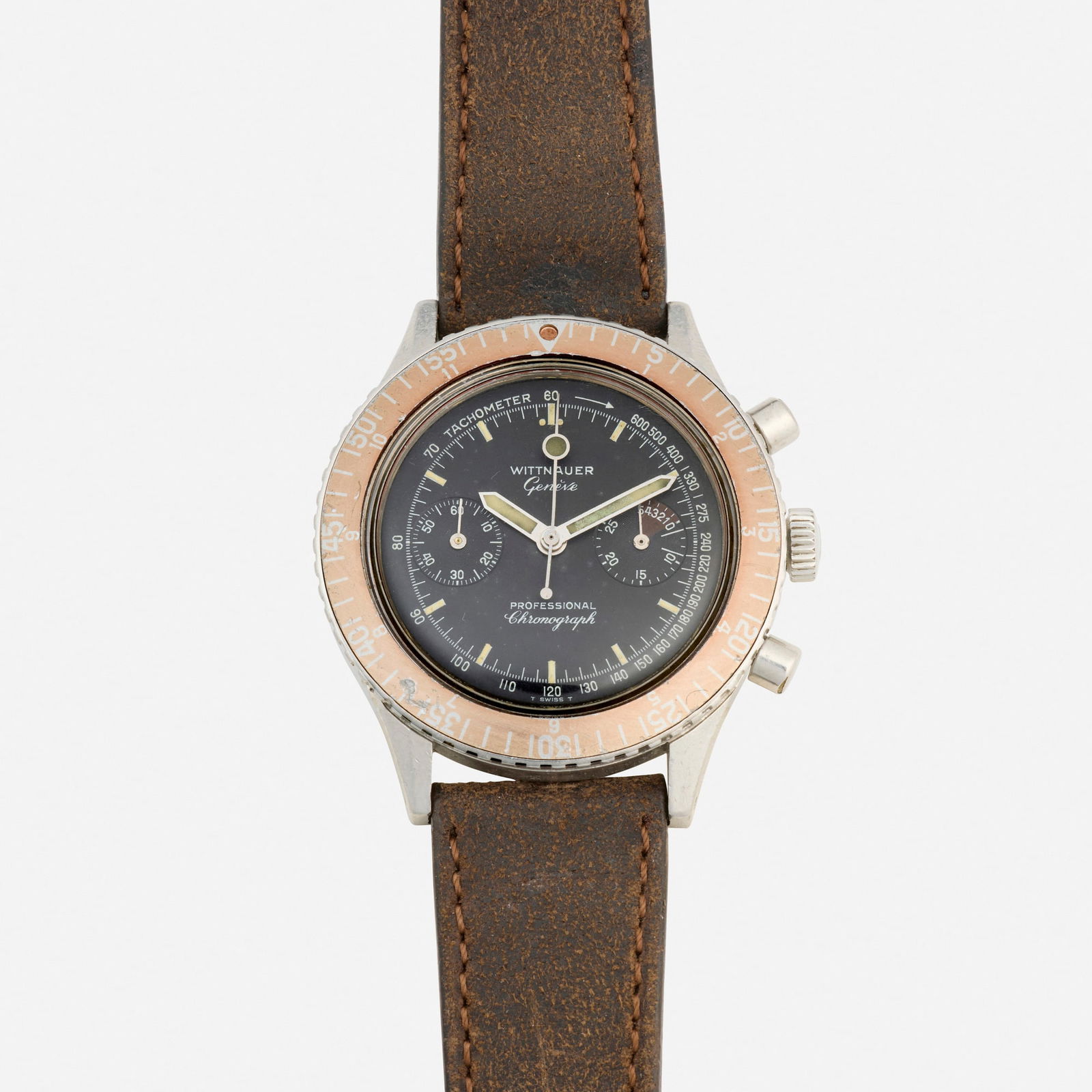 Wittnauer, 'Professional Chronograph' stainless steel wristwatch, Ref. 7004A (1 of 4)