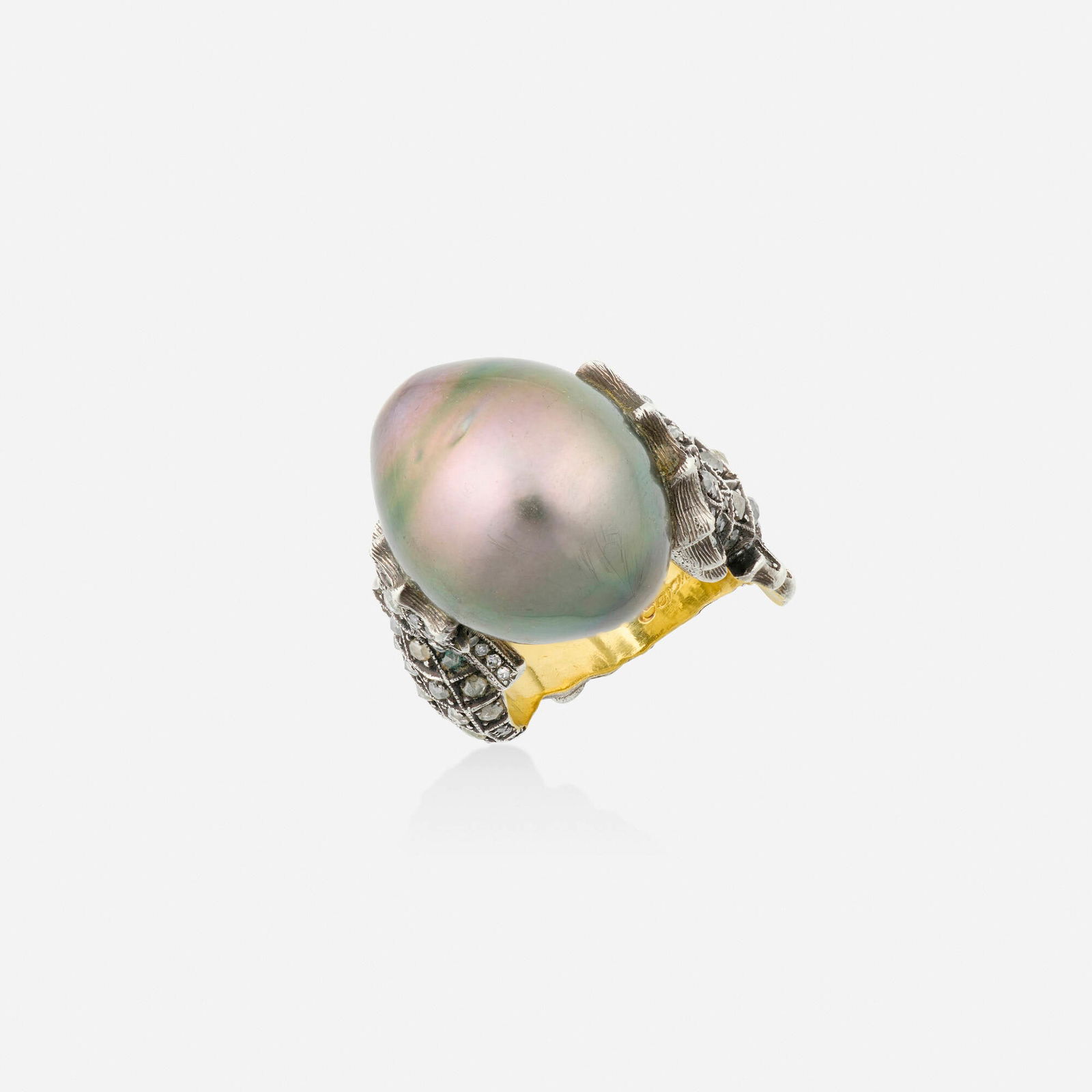 Sevan B?cakc?, Baroque cultured pearl and multi-color diamond ring (1 of 5)
