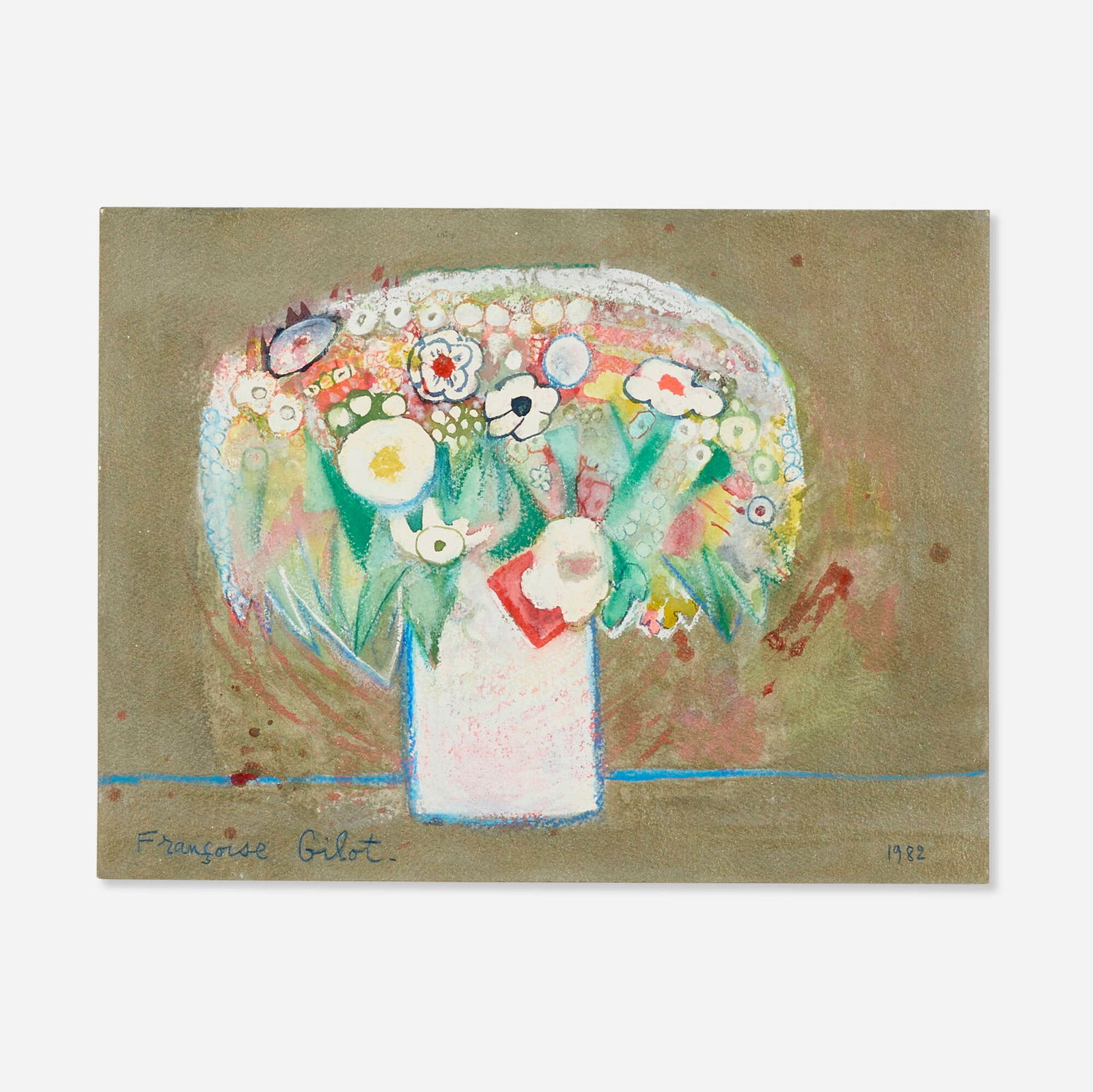 Francoise Gilot, Bouquet: Francoise Gilot Bouquet 1982monotype 12 h x 16 w in (30 x 41 cm) Signed and dated to lower edge 'Francoise Gilot 1982'. This work is registered in the F. Gilot Archives as number G. 2512. <