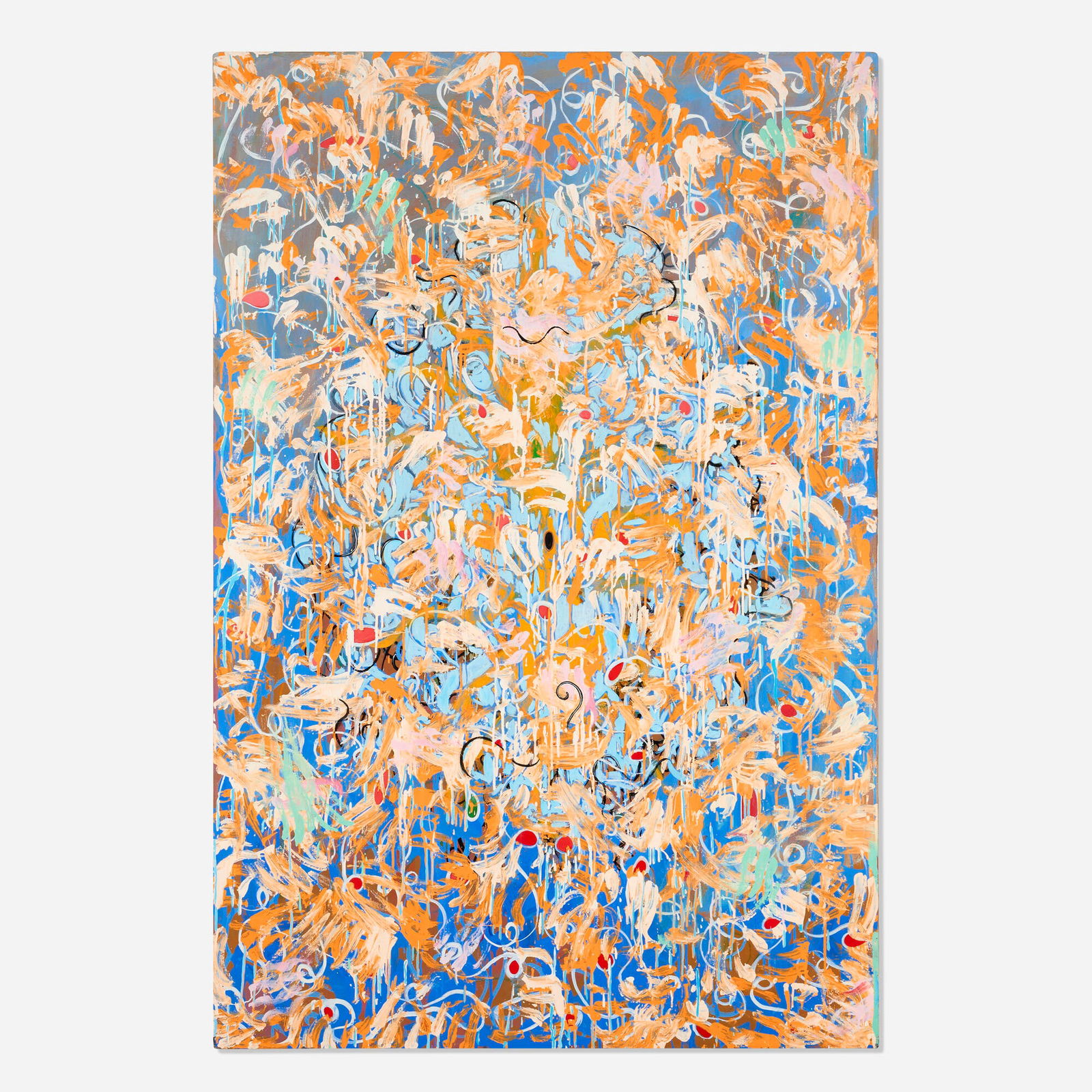 Verne Dawson, Blue Finger Painting with Black Line and Hole: Verne Dawson Blue Finger Painting with Black Line and Hole 1986-88oil on canvas 66 h x 44 w in (168 x 112 cm) Signed, titled and dated to verso 'Blue Finger Painting with Black Line and Blue V