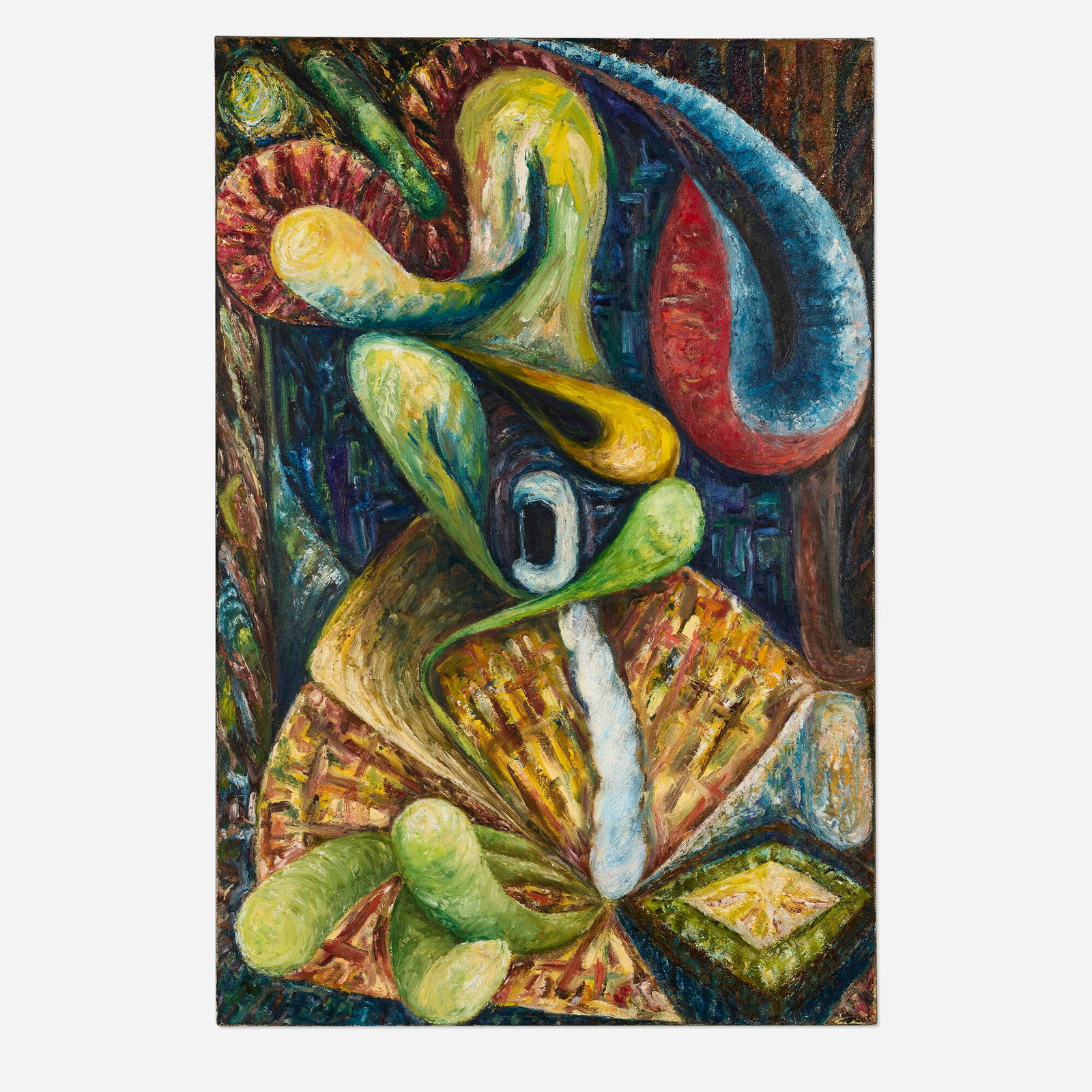 Bill Jensen, Guy & the Loon: Bill Jensen Guy & the Loon 1983-85oil on linen 36.25 h x 24.25 w in (92 x 62 cm) Signed, titled and dated to verso 'Guy & the Loon Bill Jensen 1983-1985'. Provenance: W