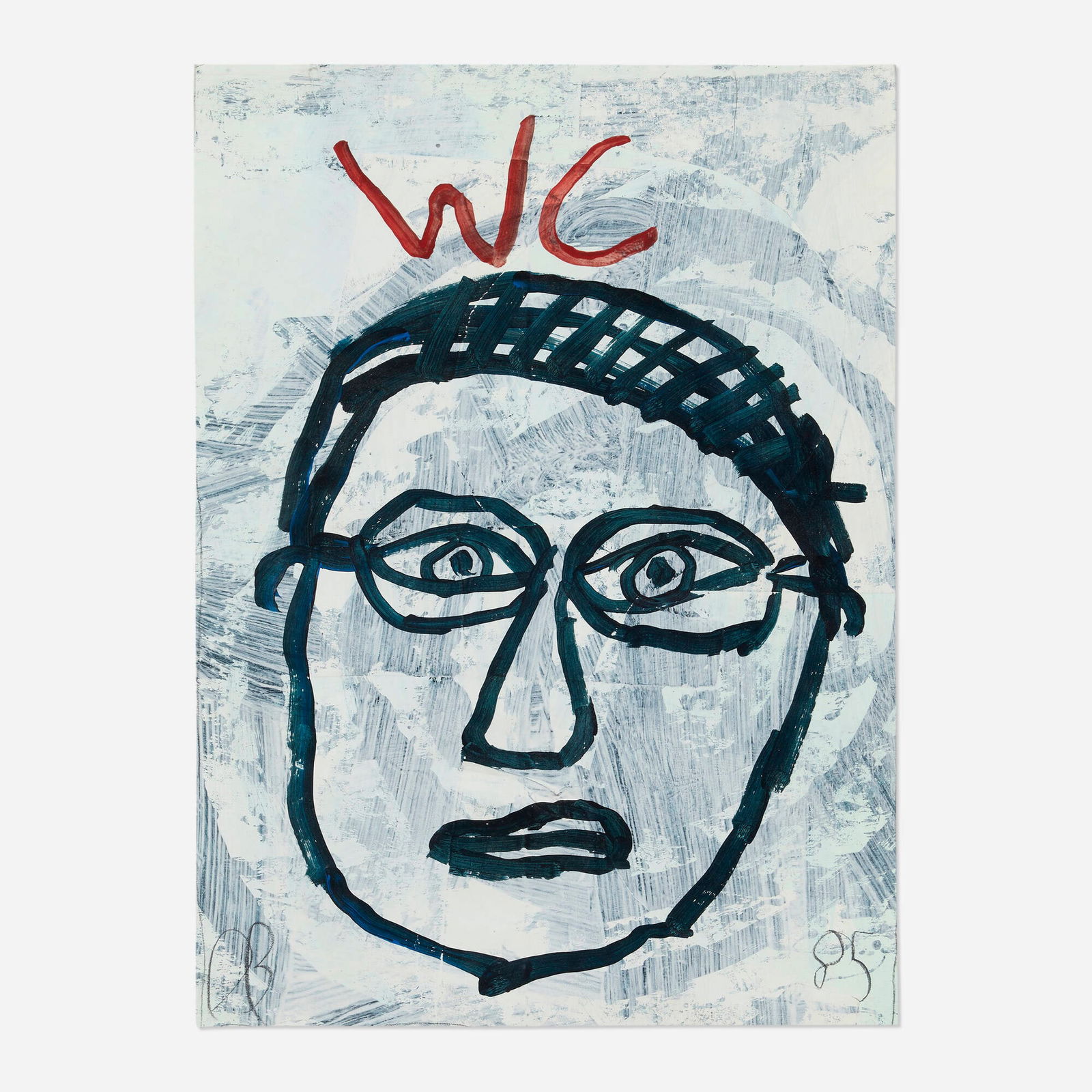 Donald Baechler, Water Closet: Donald Baechler Water Closet 1985acrylic and collage on paper 16.75 h x 12 w in (43 x 30 cm) Signed and dated to lower edge 'DB 85'. Provenance: Baron/Boisante Gallery,