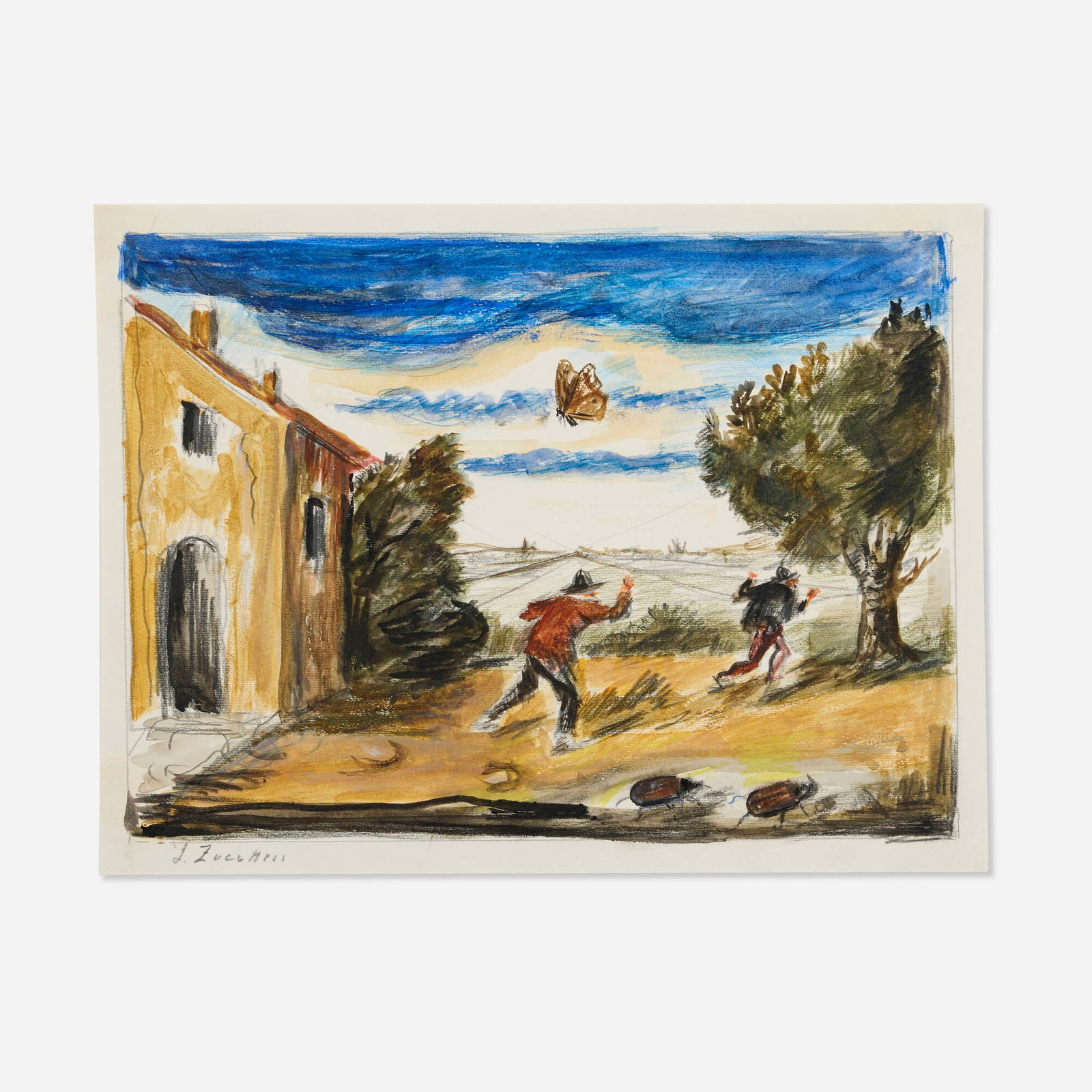 Luigi Zuccheri, Figure e farfalla nel paesaggio (1 of 4)