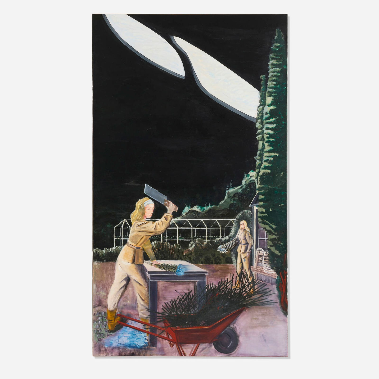 Rosa Loy, Beginn: Rosa Loy Beginn 2003casein on canvas 82.5 h x 47 w in (210 x 119 cm) Signed and dated to lower right 'Loy 03'. Provenance: Galerie Wilma Tolksdorf, Frankfurt | Private