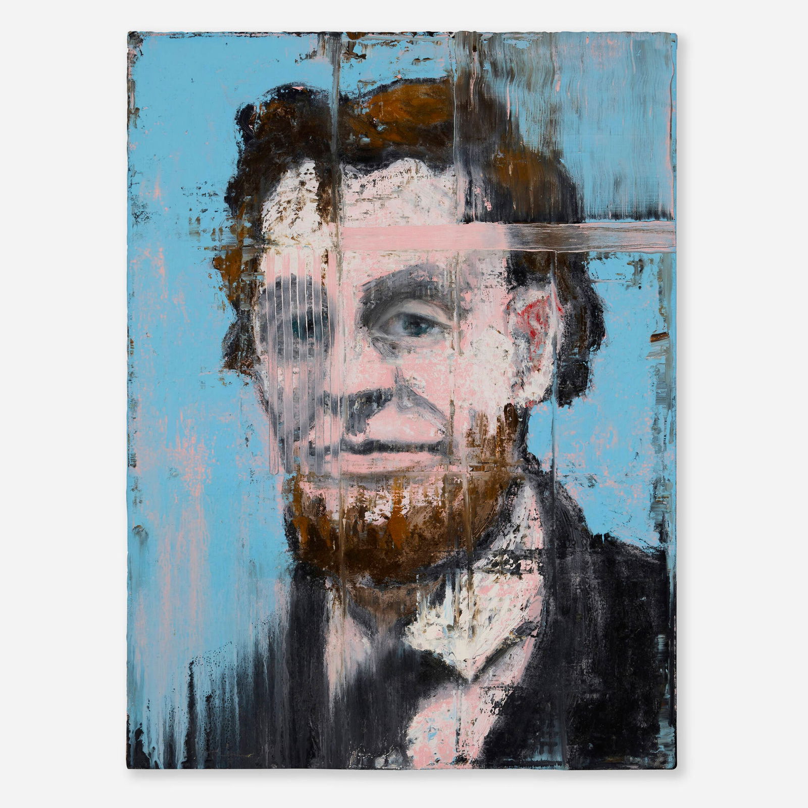 Aaron Fink, Lincoln: Aaron Fink Lincoln 2008oil on linen 24 h x 18 w x 2 d in (61 x 46 x 5 cm) Signed and dated to verso 'Aaron Fink 2008'. Provenance: Alpha Gallery, Boston | Collection of