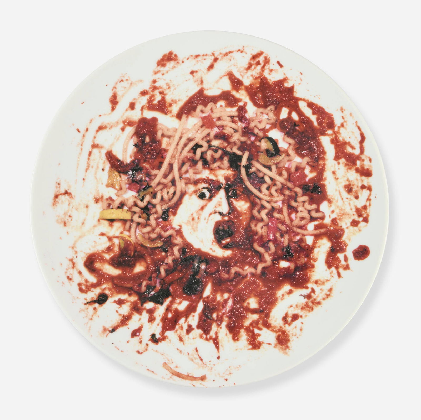 Vik Muniz, Medusa Marinara (from the Peter Norton Christmas Project): Vik Muniz Medusa Marinara (from the Peter Norton Christmas Project) 1999transfer-printed porcelain 1 h x 12.5 dia in (3 x 32 cm) Signed, titled and dated to underside '1999 Peter Norton Family