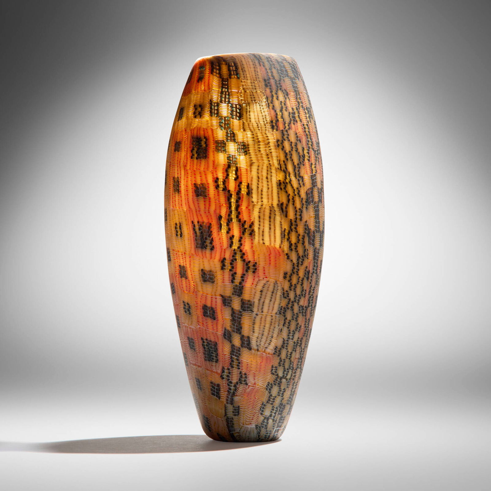 Giles Bettison, Untitled (from the Paddock series): Giles Bettison Untitled (from the Paddock series) 1998cold-assembled and hot-formed murrine, ground surface 11 h x 4.5 dia in (28 x 11 cm) Etched signature, date and series name to underside '