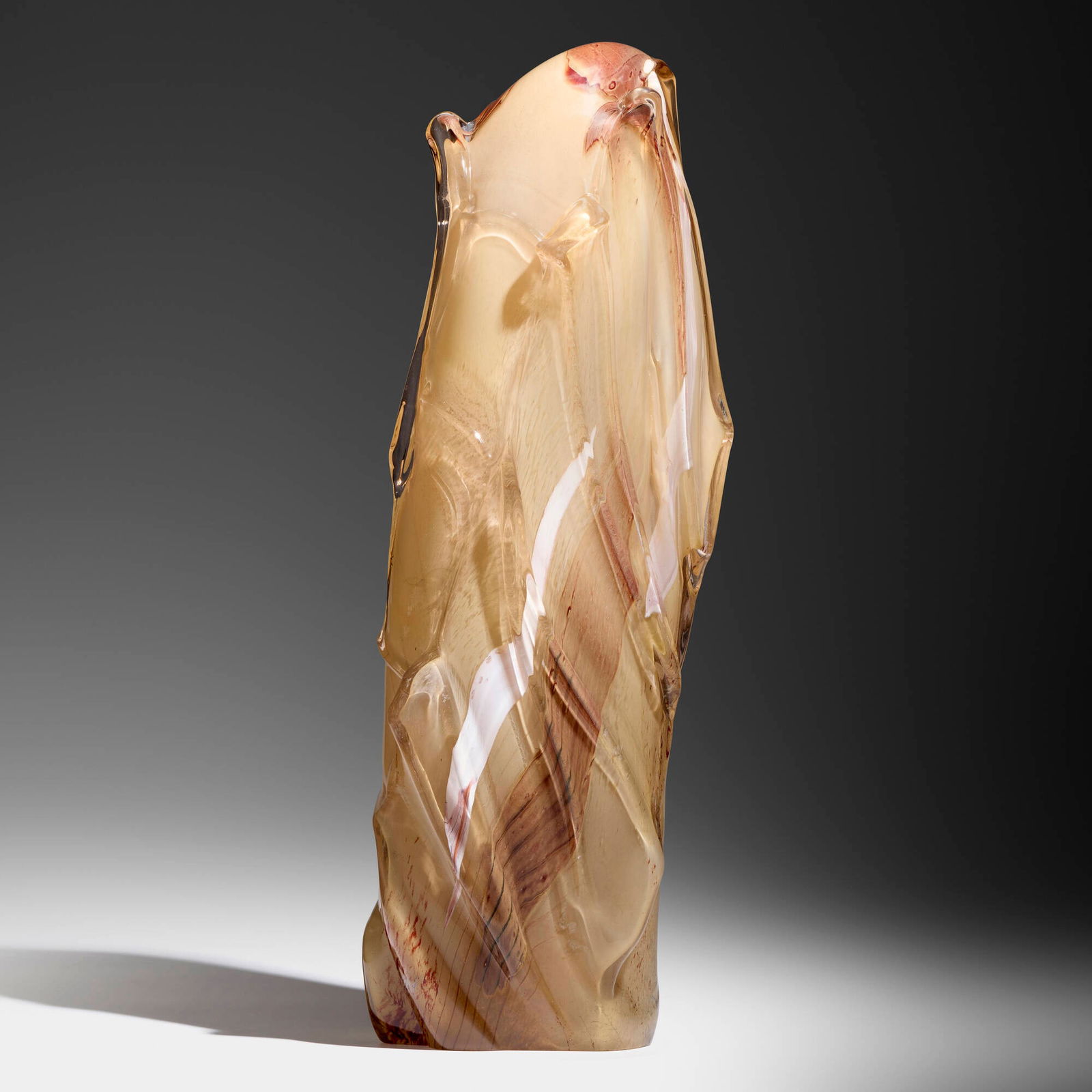 William Morris, Standing Stone: William Morris Standing Stone 1983hand-blown glass 23.75 h x 8.375 w x 7.125 d in (60 x 21 x 18 cm) Etched signature and date near base 'William Morris 1983'. Provenance: