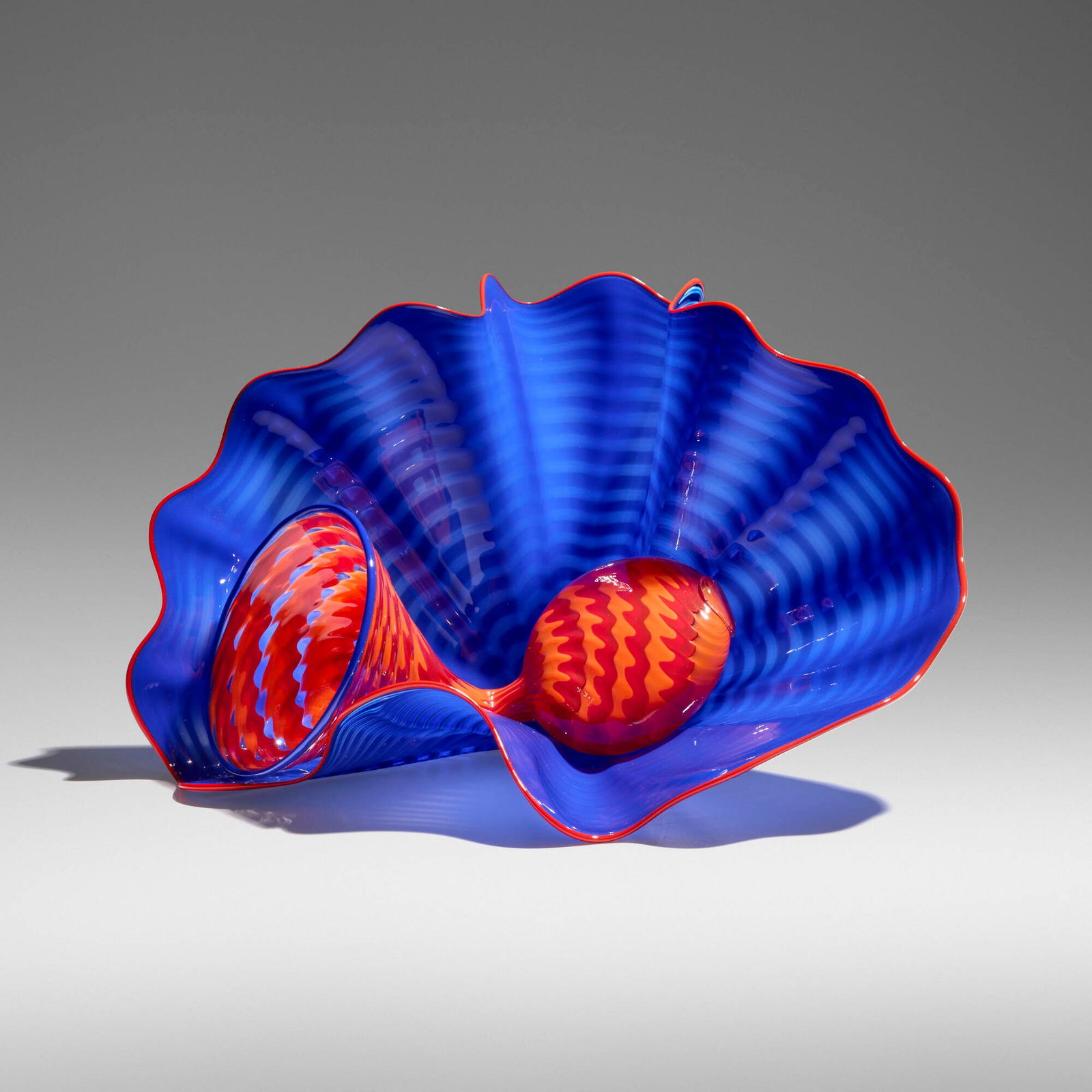 Dale Chihuly, Lapis Persian Pair: Dale Chihuly Lapis Persian Pair Portland Press2006hand-blown glass 7.25 h x 13 w x 10 d in (18 x 33 x 25 cm) Work is composed of two elements. Etched signature and number to underside of