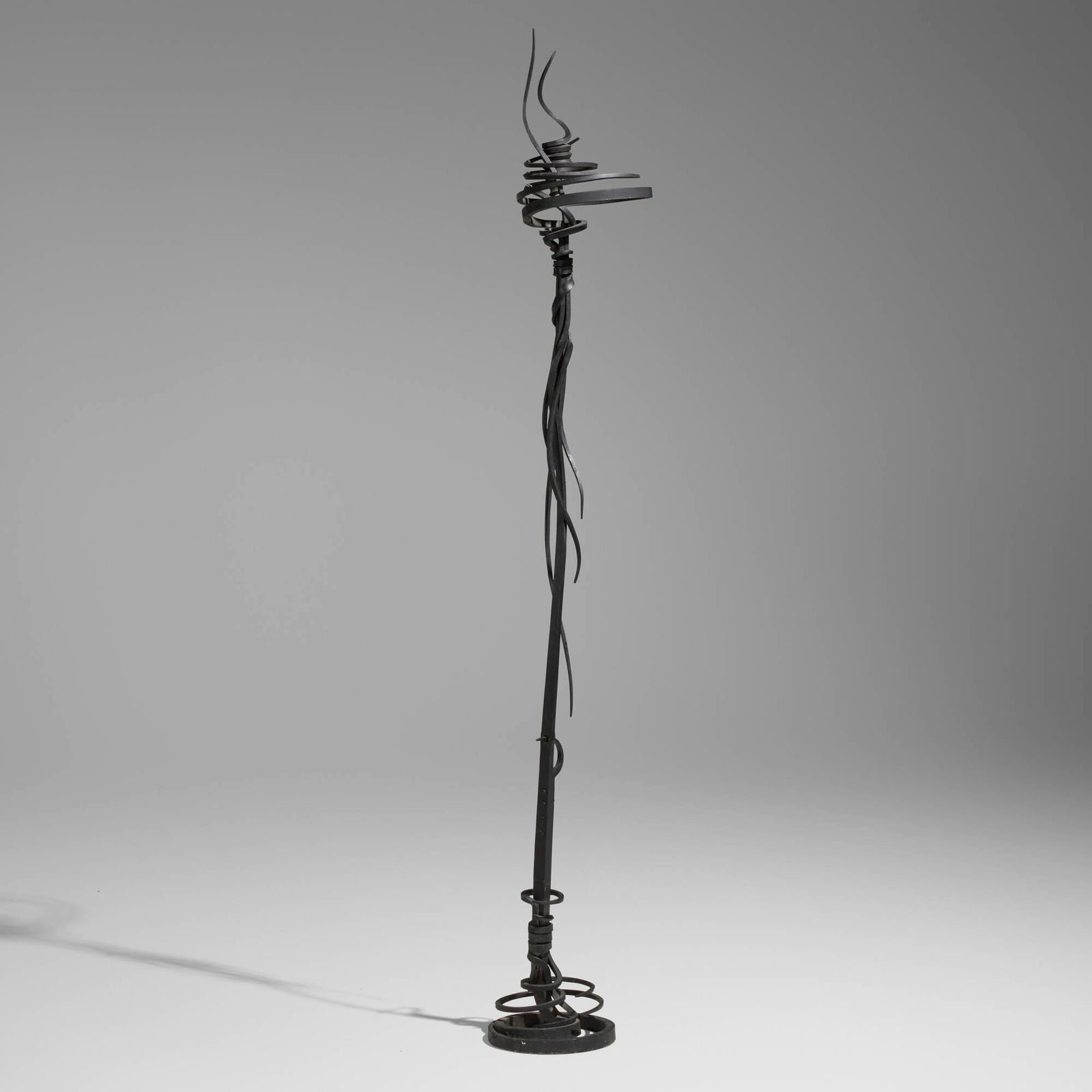 Albert Paley, Early floor-standing candelabrum: Albert Paley Early floor-standing candelabrum USA, 1977wrought iron 72.75 h x 10.25 w x 13 d in (185 x 26 x 33 cm) Impressed signature and date to base 'Paley 77'. Provenance:</