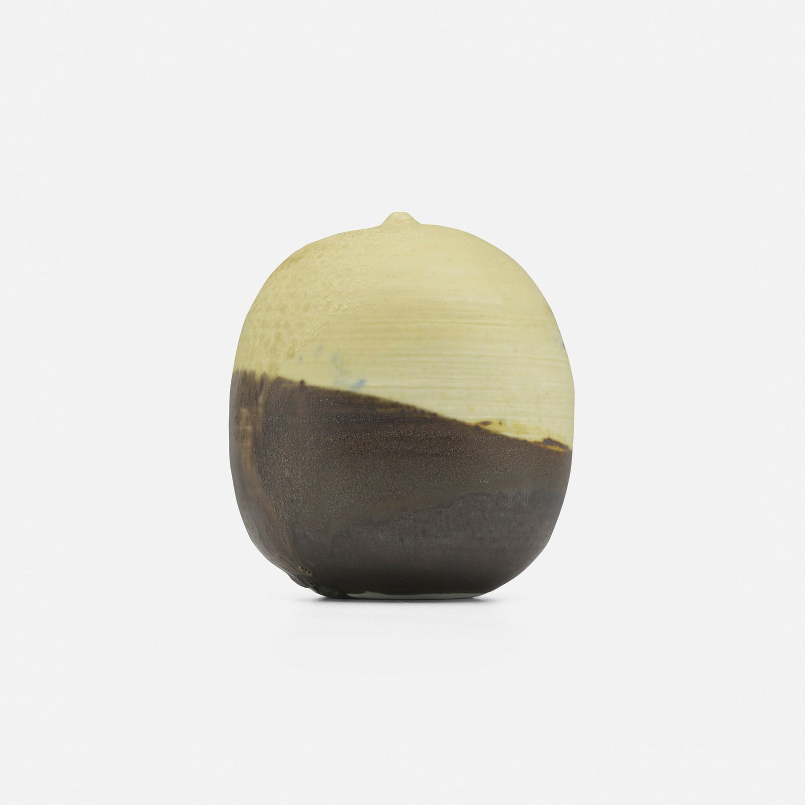 Toshiko Takaezu, Closed Form: Toshiko Takaezu Closed Form c. 1975glazed porcelain 6 h x 5.5 dia in (15 x 14 cm) Incised signature to underside 'TT'. Provenance: Collection of architect Bradley Lynch