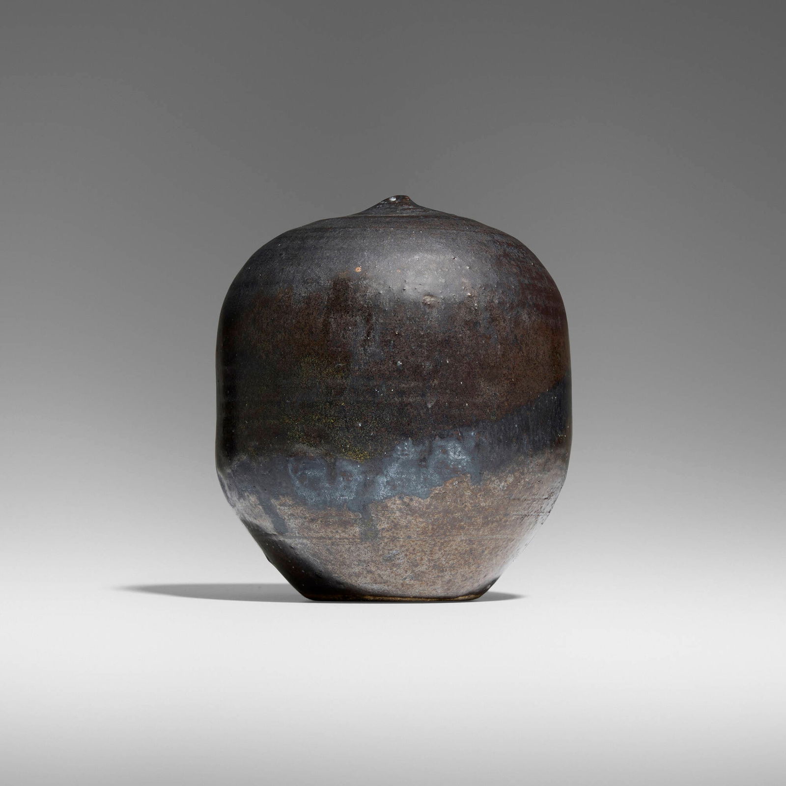 Toshiko Takaezu, Closed Form: Toshiko Takaezu Closed Form c. 1985glazed stoneware 5.25 h x 4.5 dia in (13 x 11 cm) Incised signature to underside 'TT'. Provenance: Collection of architect Bradley Ly
