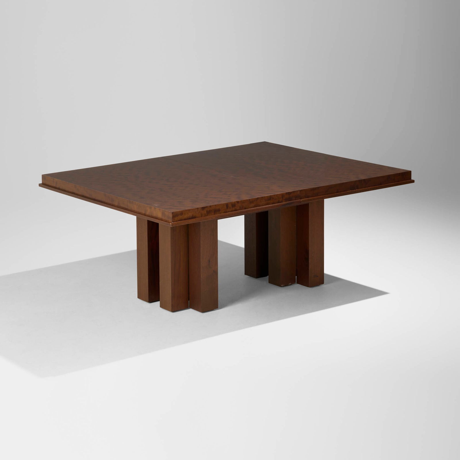 Wendell Castle Collection, Paragon dining table: Wendell Castle Collection Paragon dining table USA, c. 2000figured maple, walnut 30 h x 72 w x 60.5 d in (76 x 183 x 154 cm) Produced as the second prototype of this model for the Wendell Cast