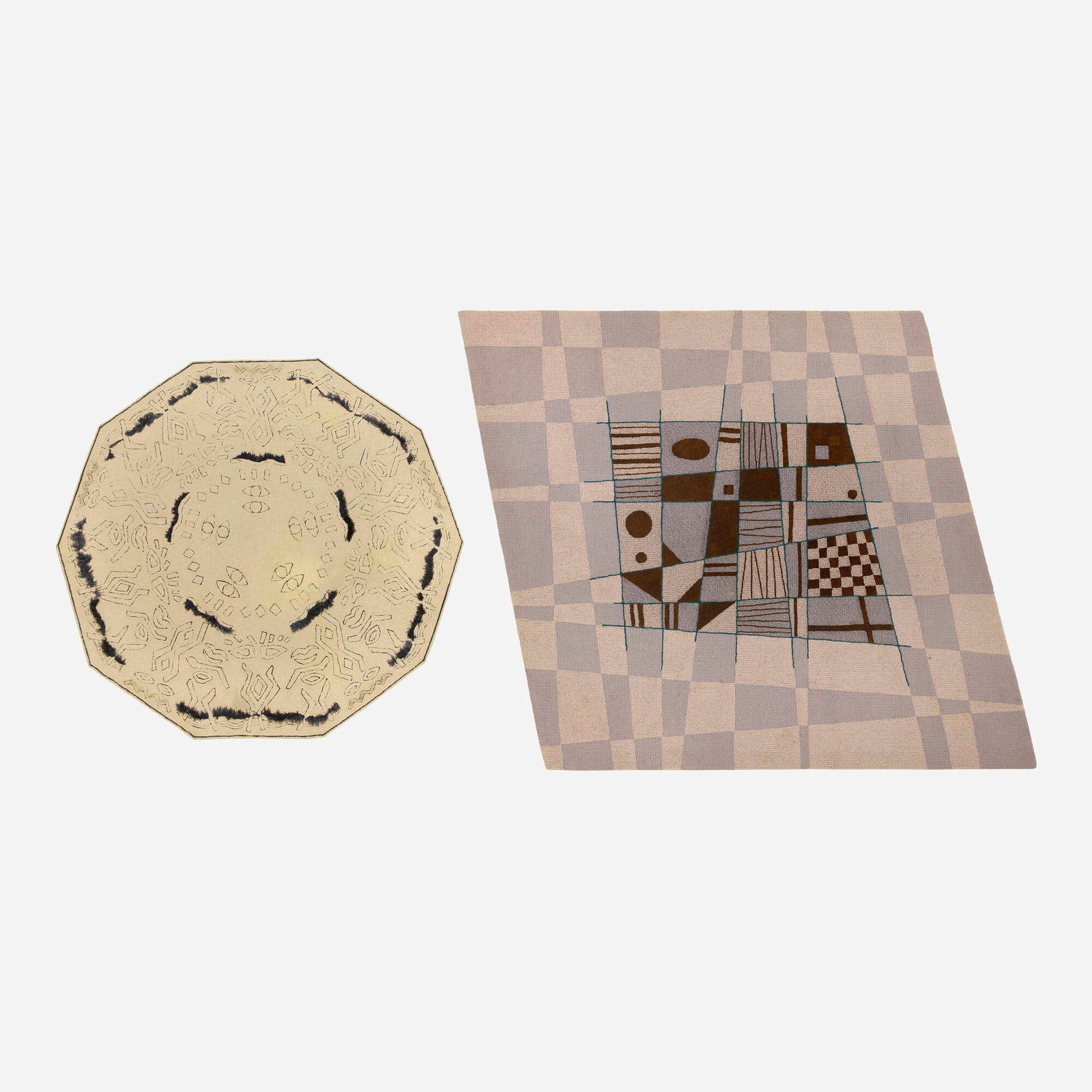 Wendy Wahl for John Dunnigan, Mixed and low pile carpets, set of two (1 of 1)